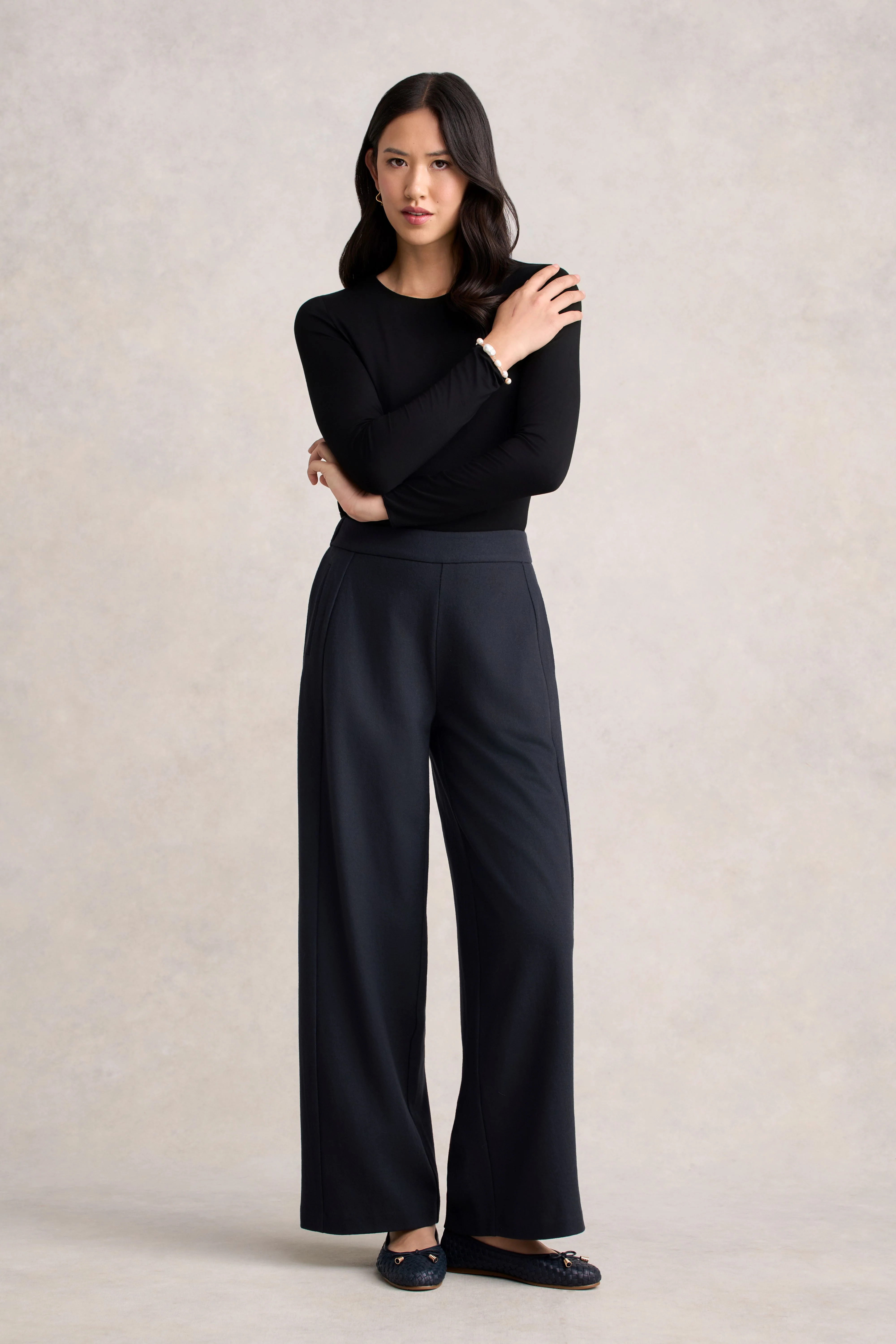 Boiled Wool Wide Leg Pant - Steel Grey - Skullriy