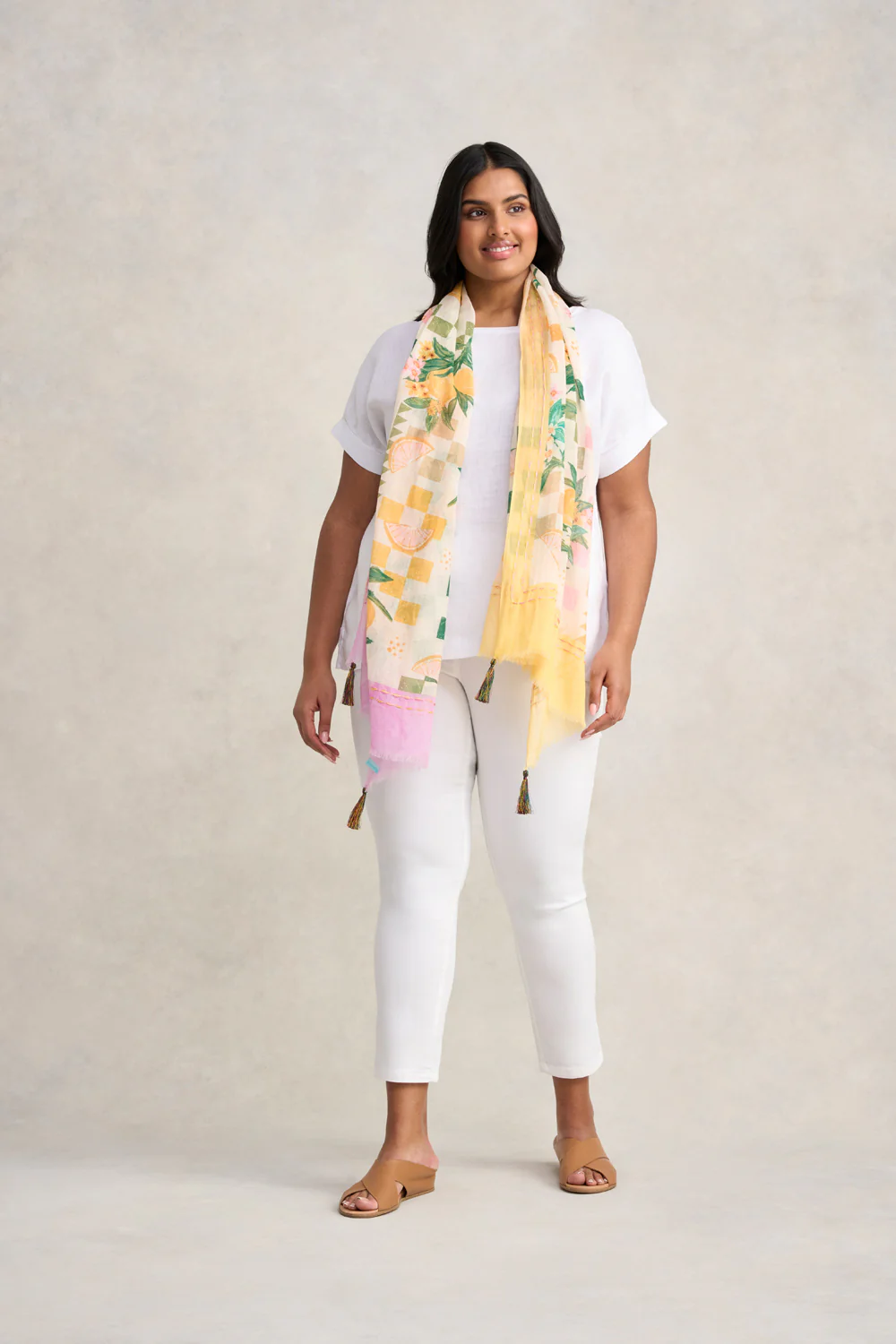 Fruit Checks Cotton Scarf - Multi - Skullriy