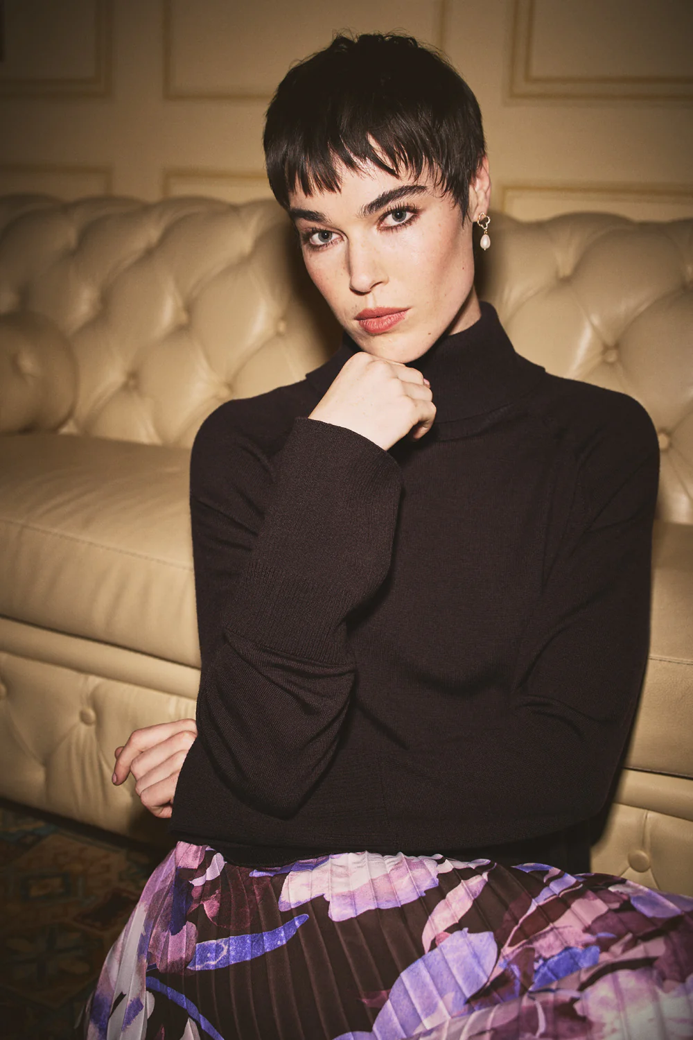 Side Split Merino Wool Jumper - Chocolate Chaud - Skullriy