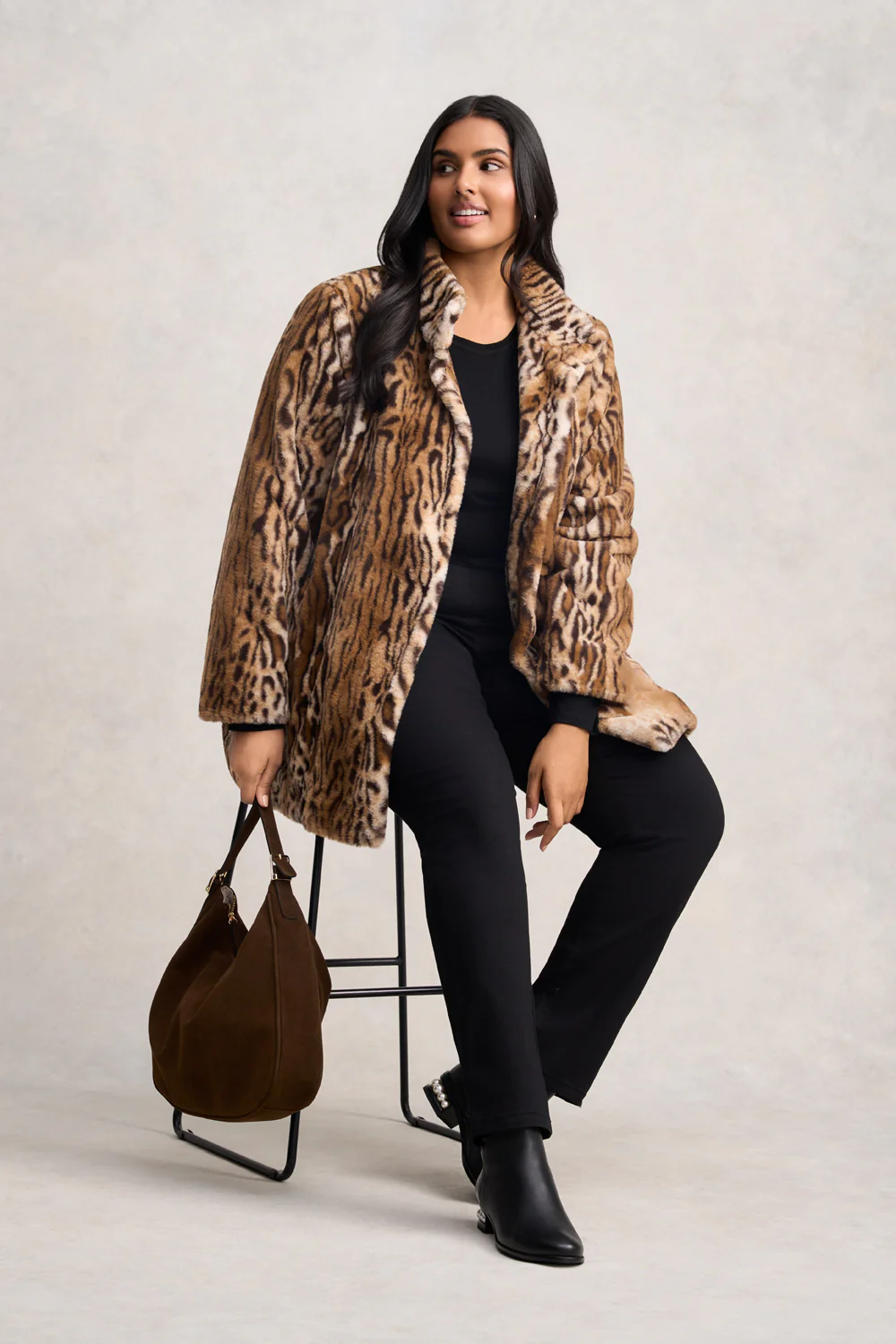 Ebony Suede Handbag - Chocolate - Skullriy