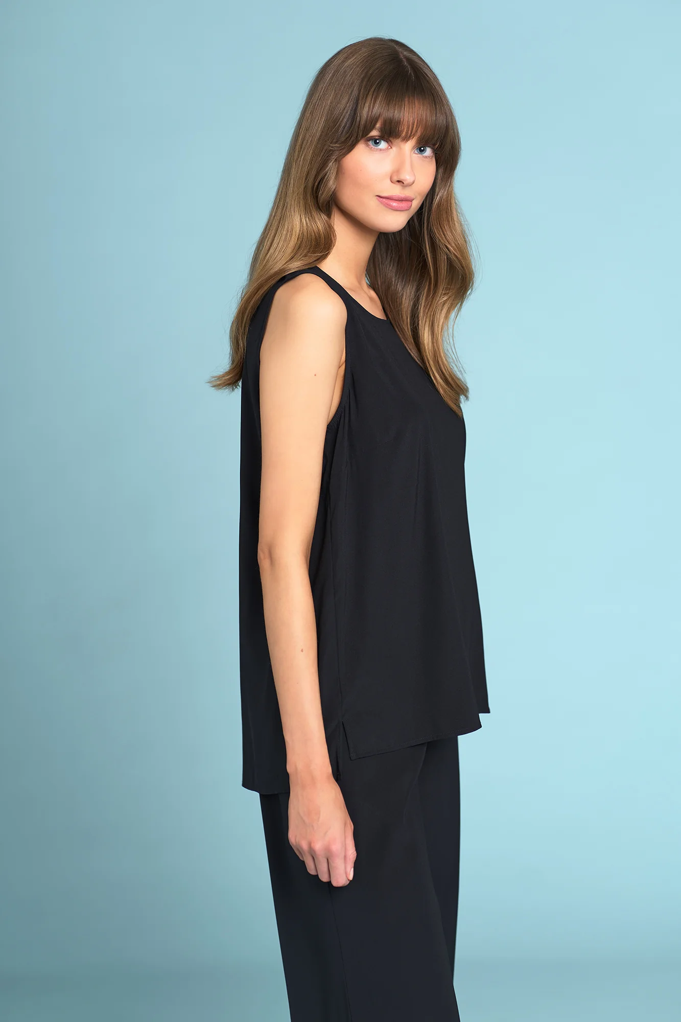 Olivia Newton-John Silk Tunic - Black - Skullriy