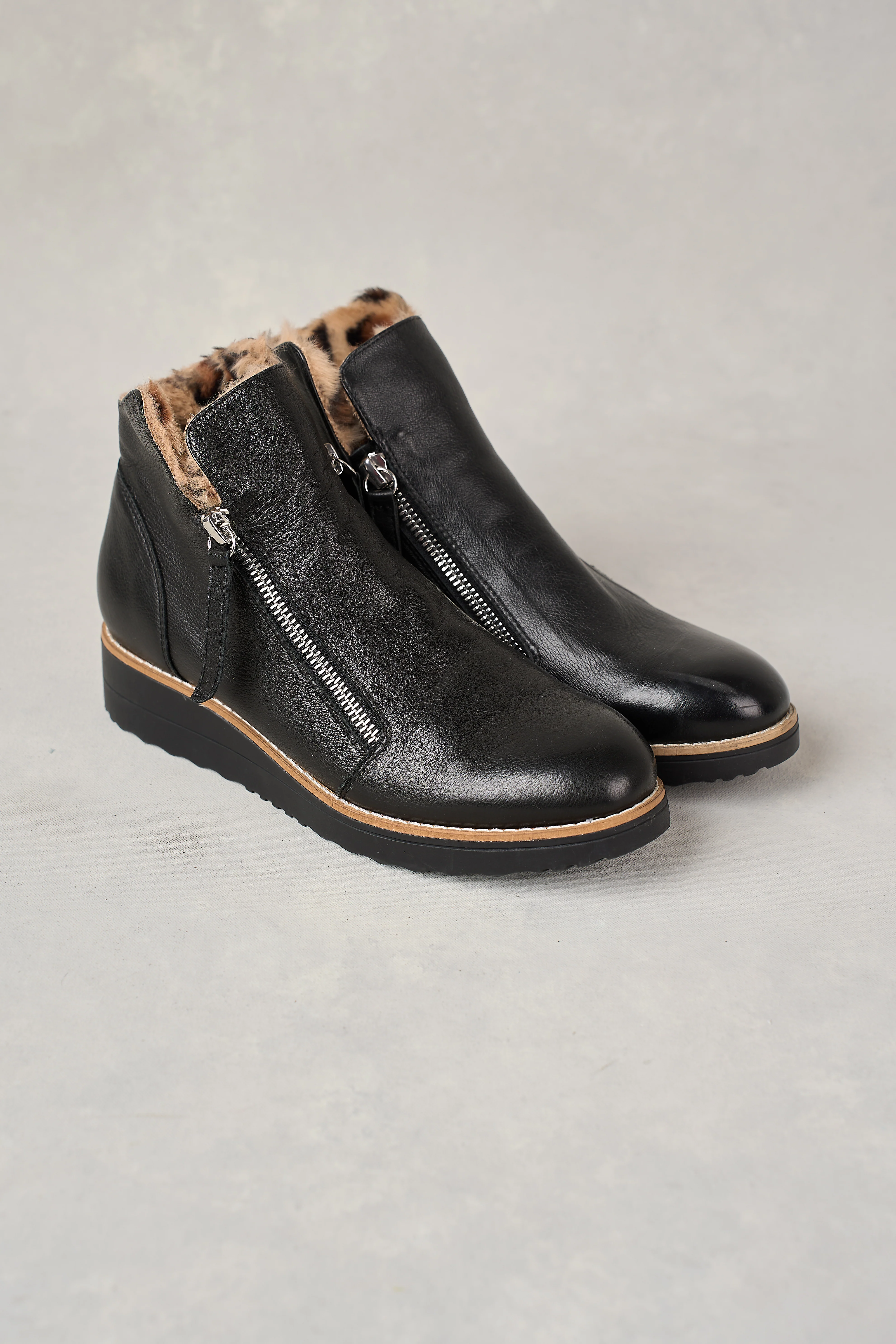 Double Zip Sneaker Boot - Black - Skullriy