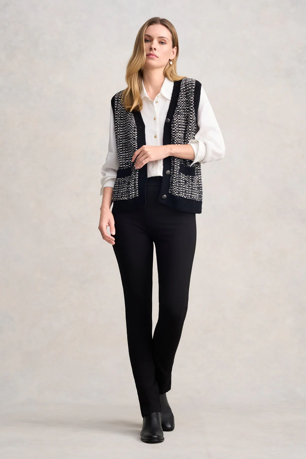 Tape Yarn Vest - Black Multi - Skullriy