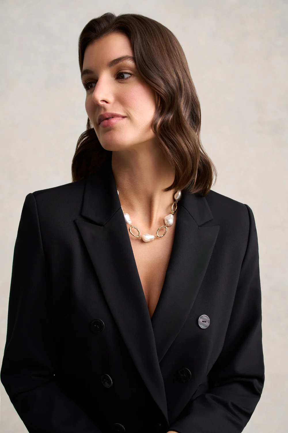 Baroque Pearl Necklace  C Cream - Skullriy