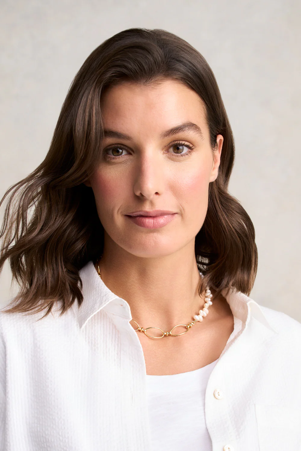 Spliced Pearl Necklace - Gold - Skullriy