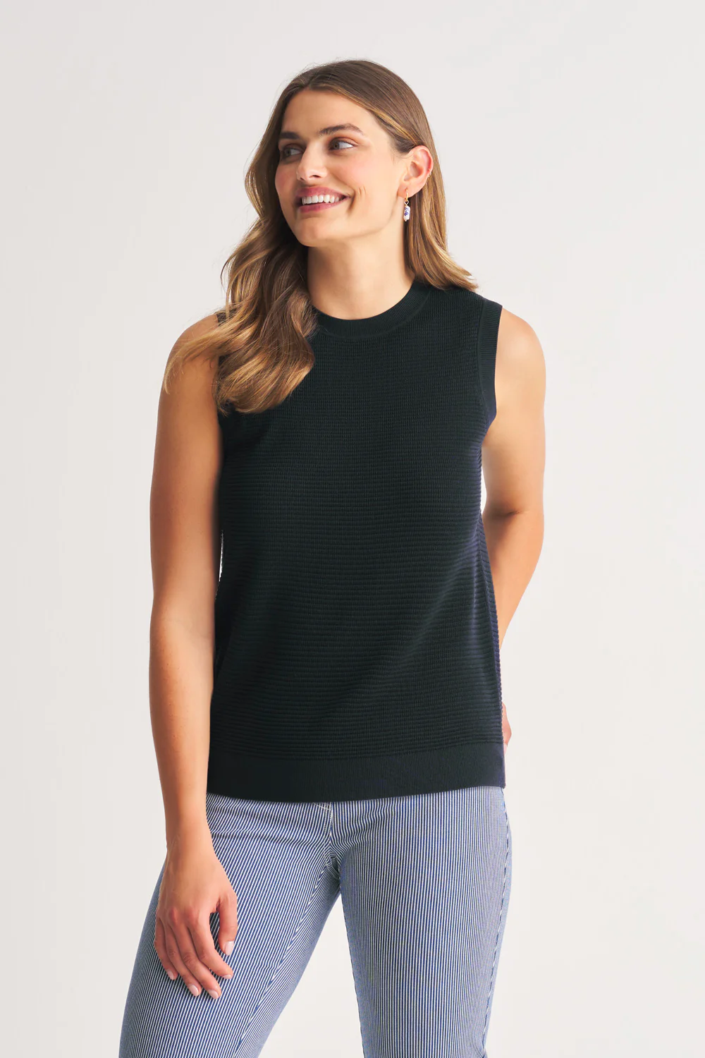 Silk Blend Knit Tank - Ink - Skullriy