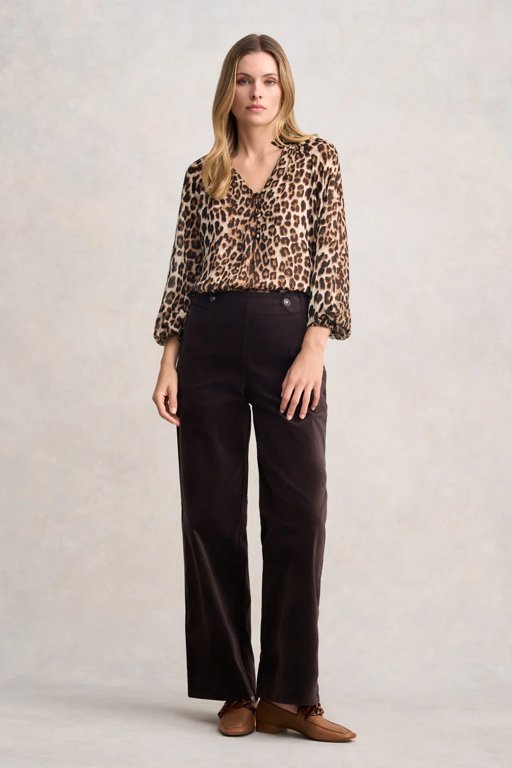 Wide Leg Velvet Pant - Chocolate - Skullriy