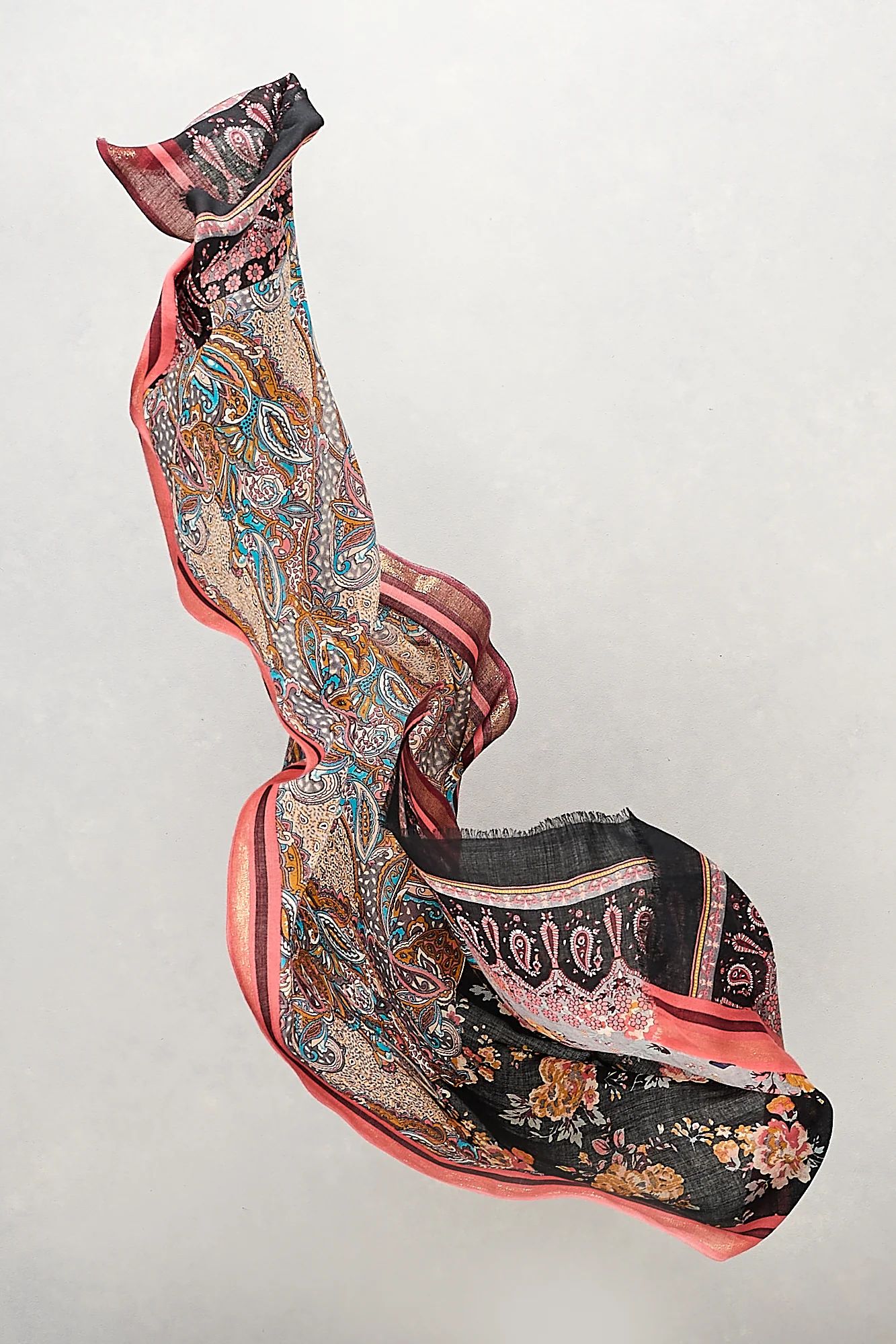 Floral Paisley Scarf  C Multicolour - Skullriy