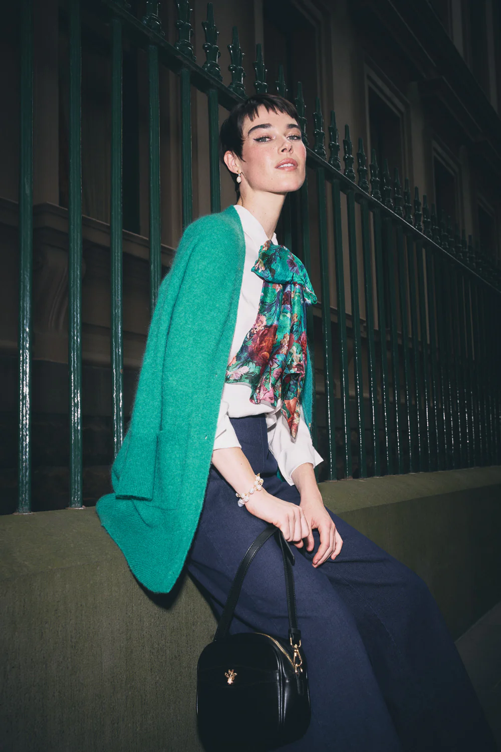 Button Through Mohair Cardigan - Jade - Skullriy