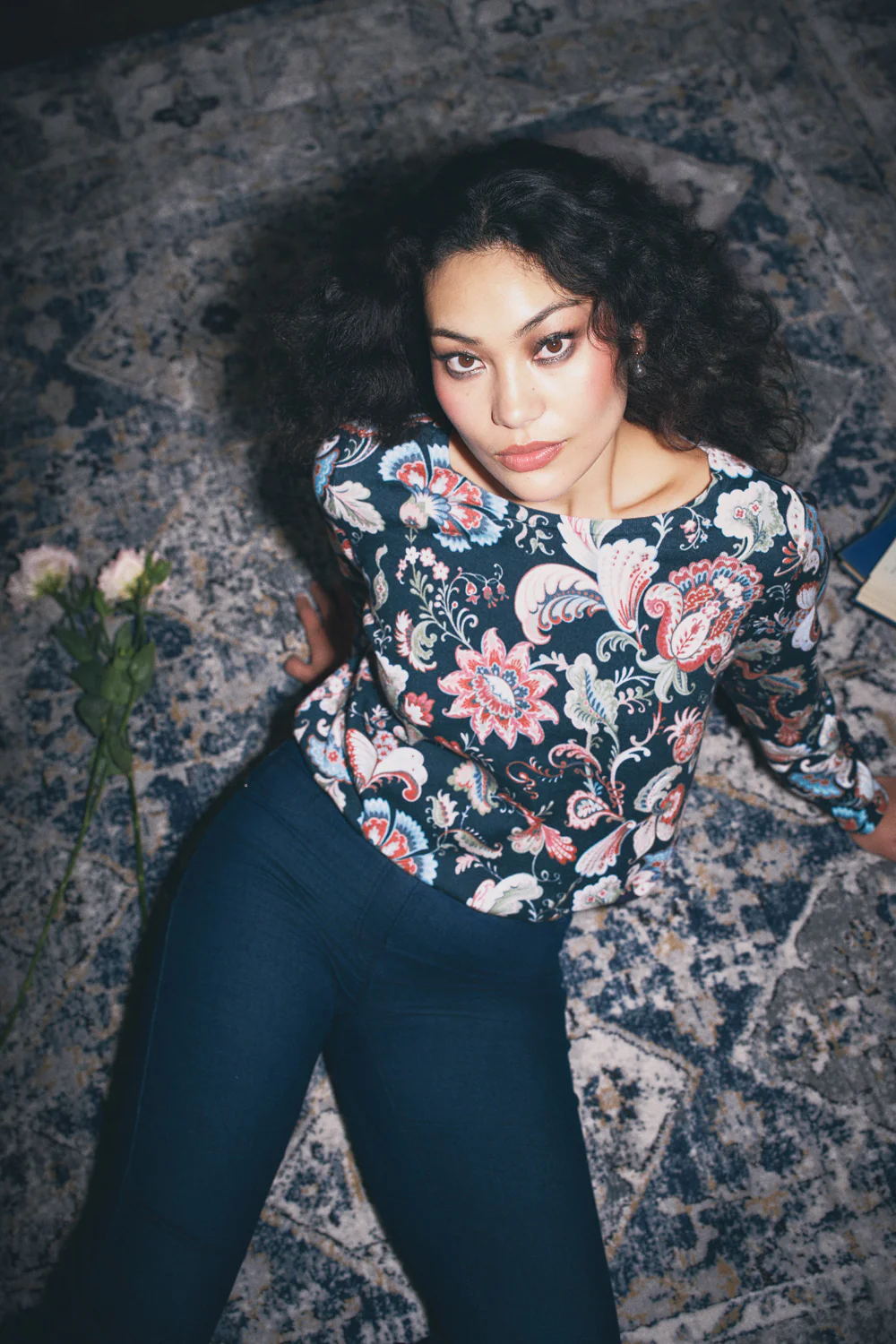 Printed Cotton Jumper - Tapestry Print - Skullriy