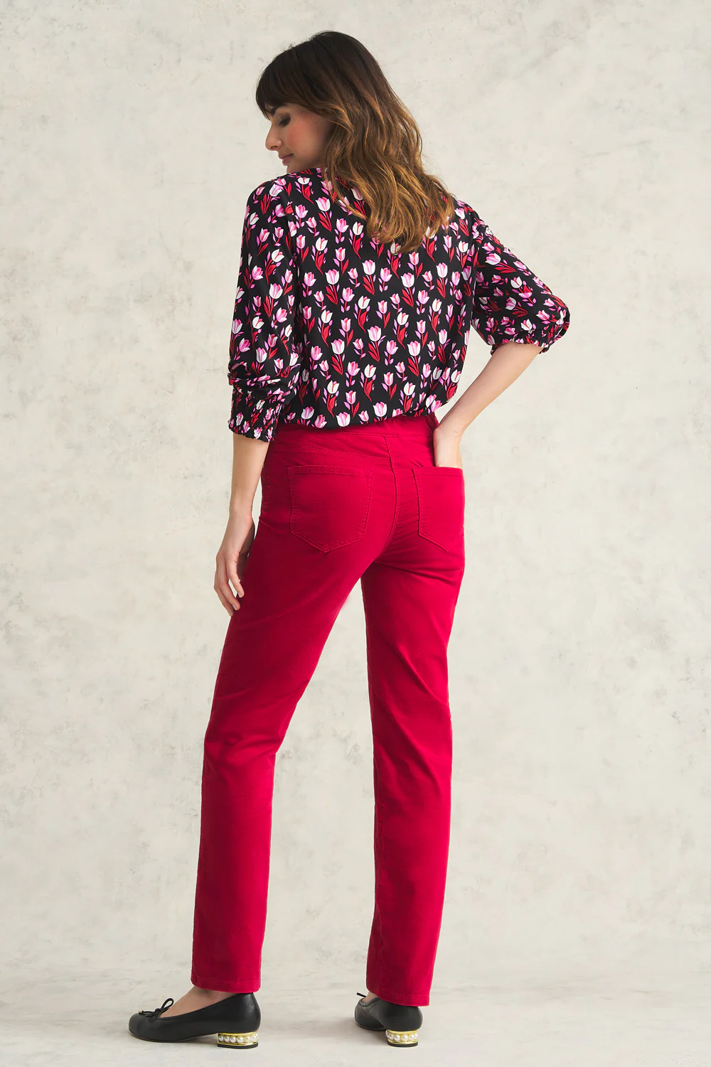 Bengajean  Velvet Straight Leg - Red - Skullriy