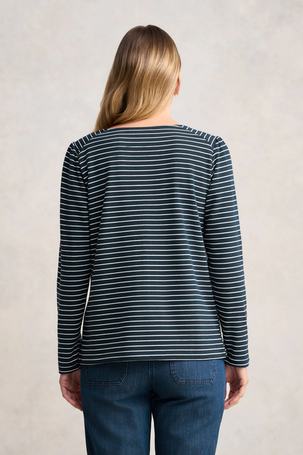 Stripe Long Sleeve T-Shirt - Ink & White Stripe - Skullriy