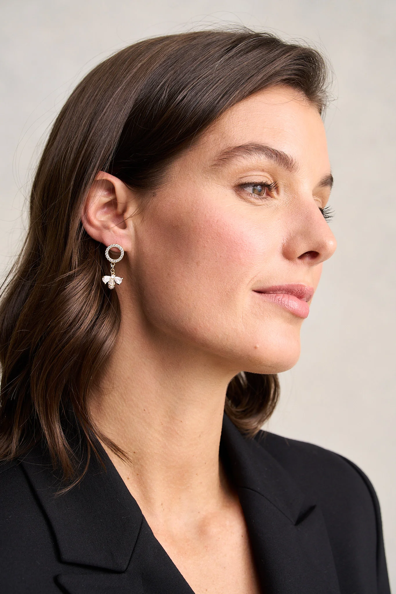 Diamante Bee Earrings  C Gold - Skullriy