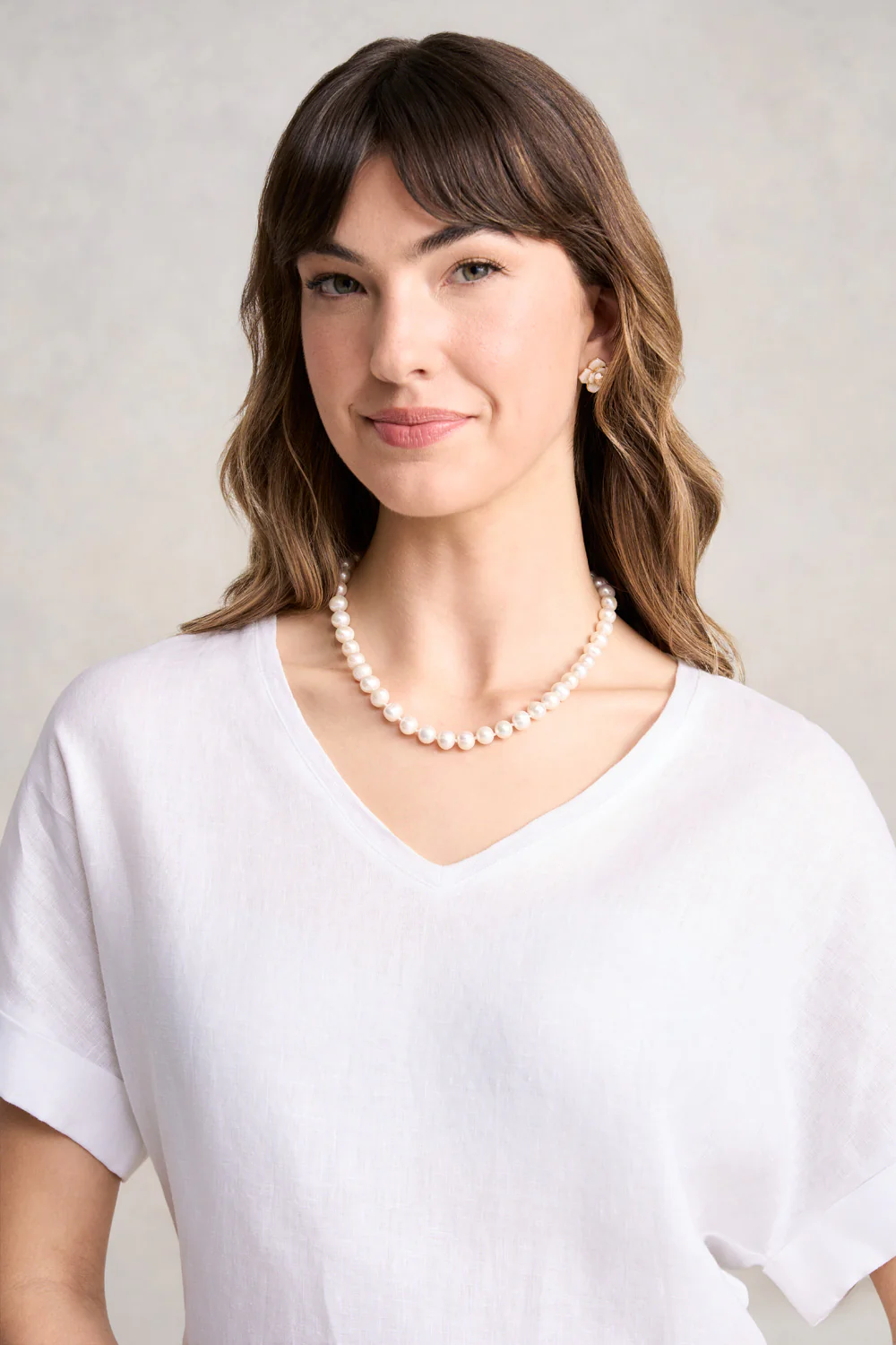 Classique Pearl Necklace - White - Skullriy