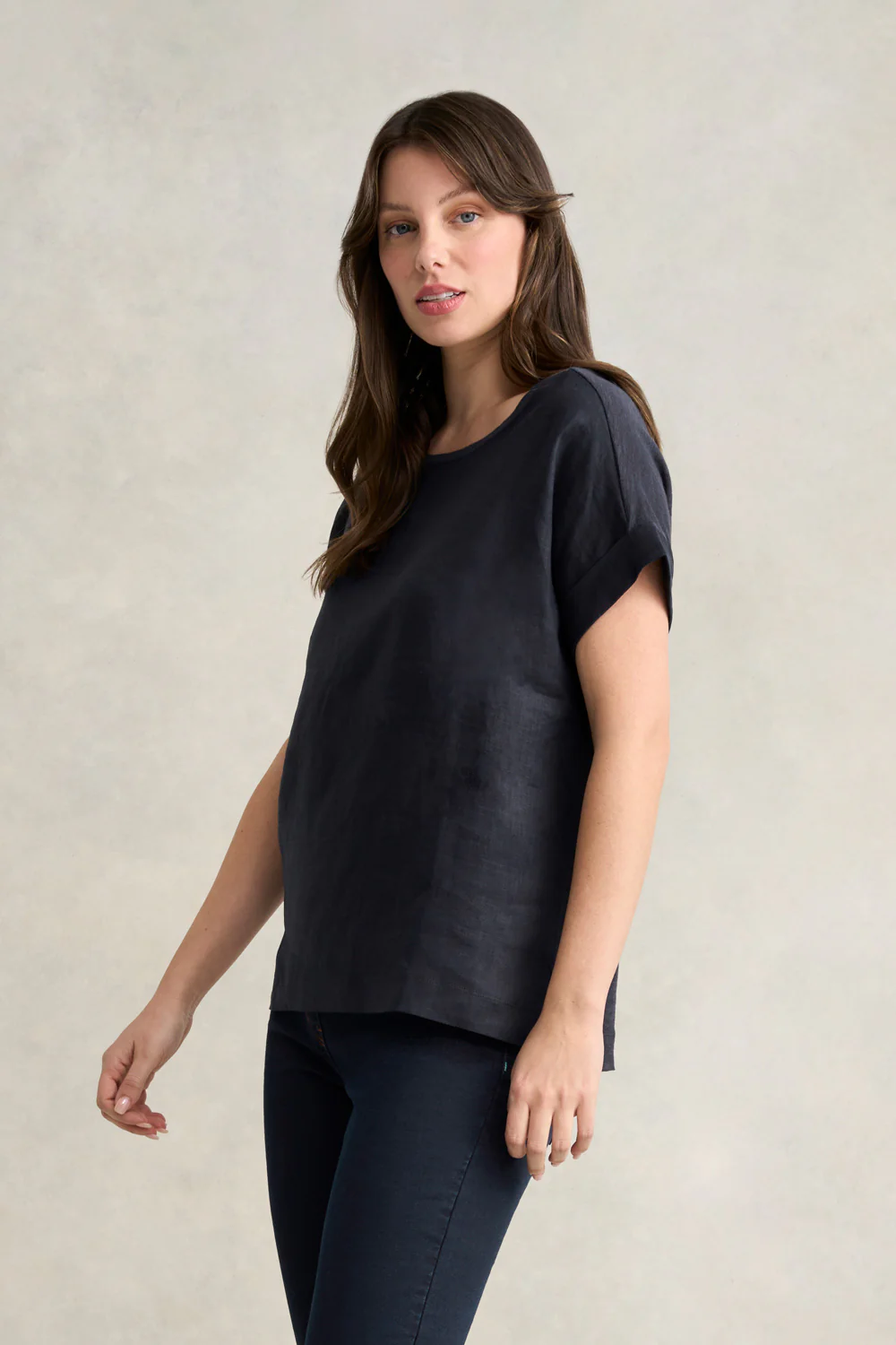 Linen Mix Top - Ink - Skullriy