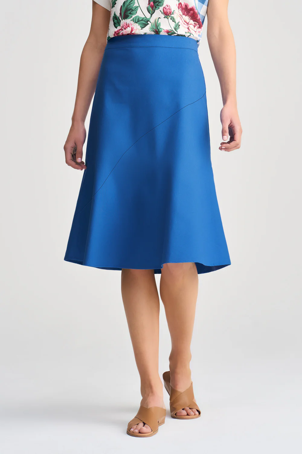 Linen Skirt - Cobalt Blue - Skullriy