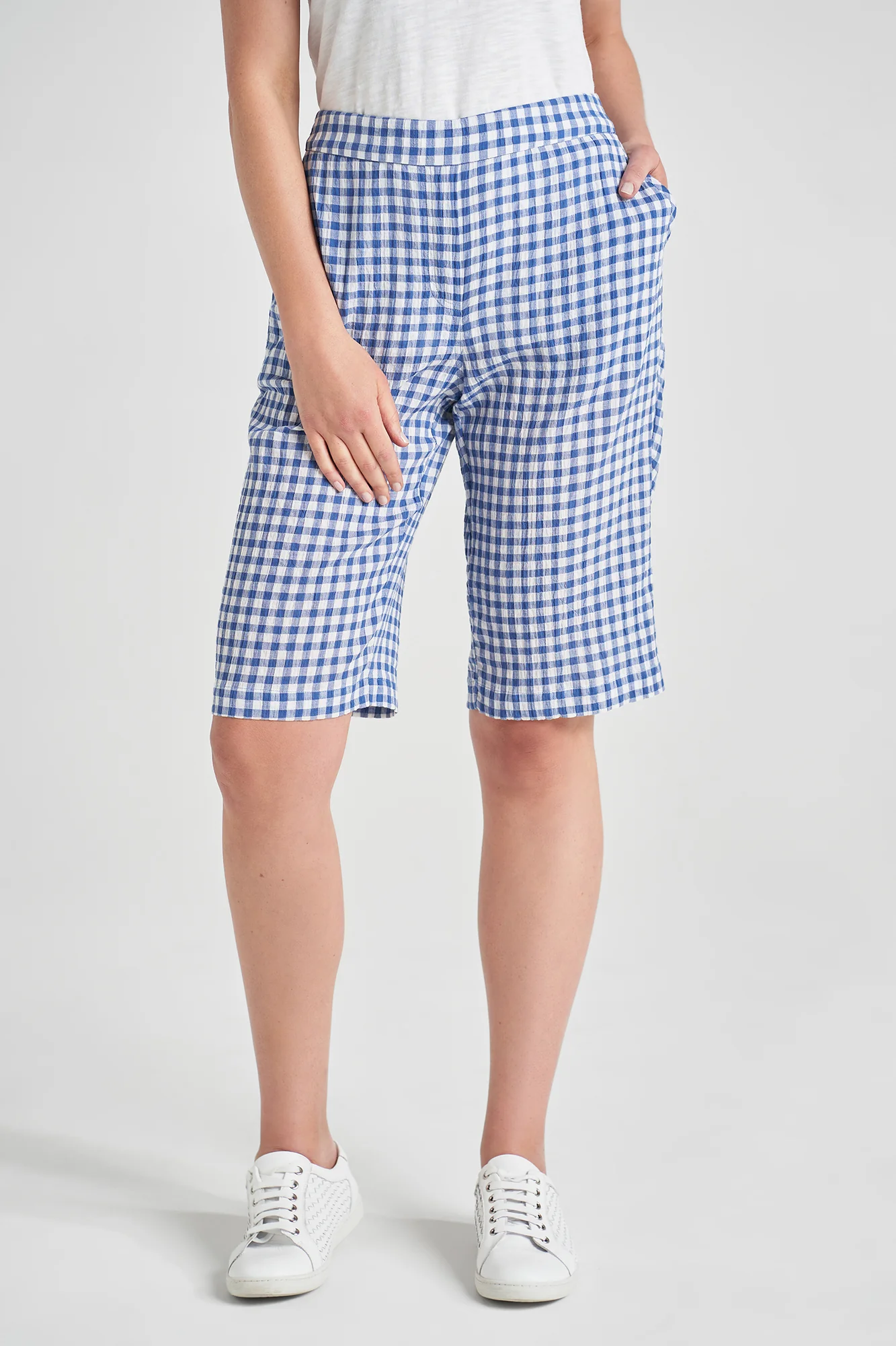 Cotton Gingham Short - Blue Gingham - Skullriy