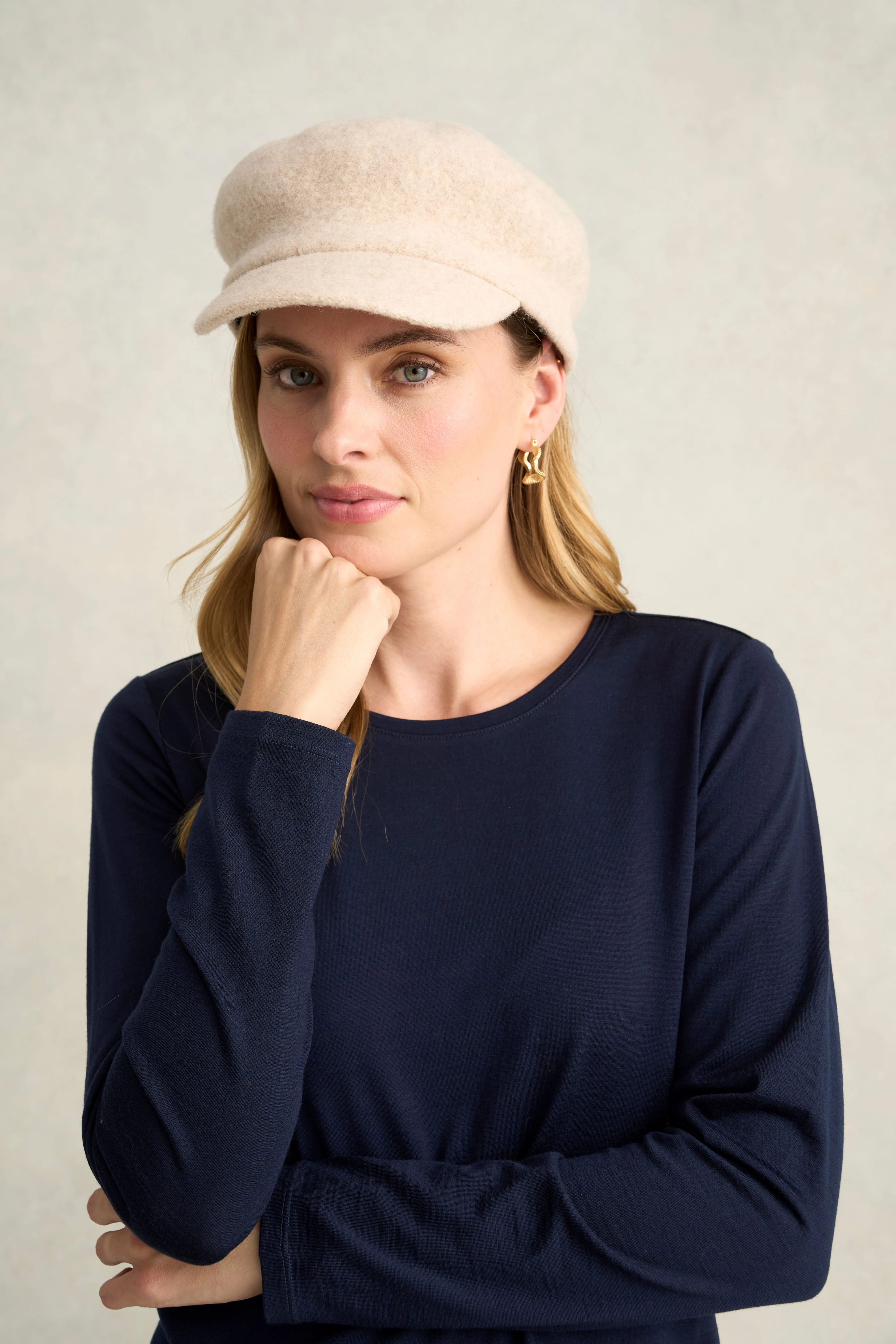 Wool Bakerboy Hat - Neutral - Skullriy