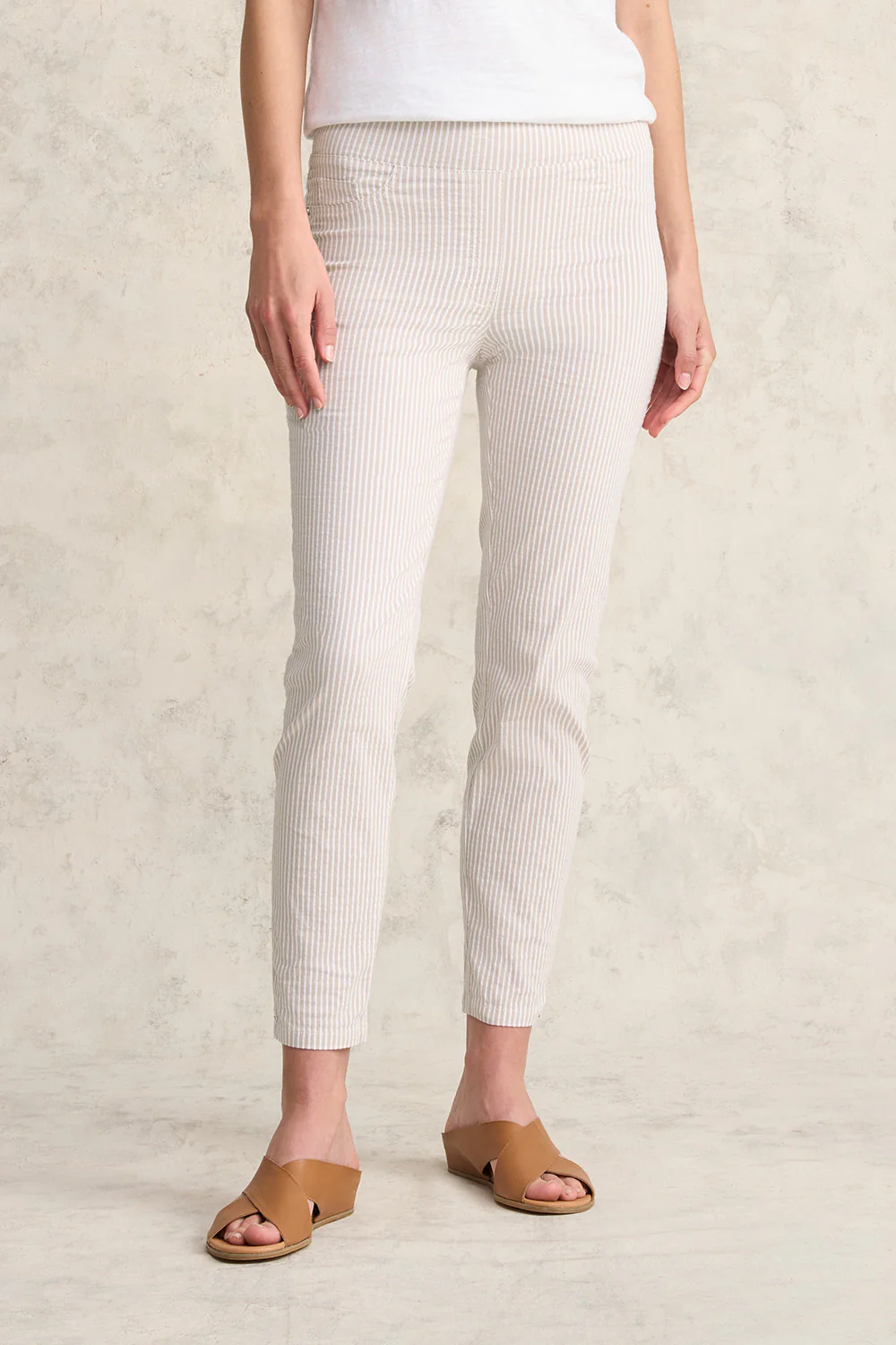 Bengajean  7/8 Seersucker - Stone & White Stripe - Skullriy