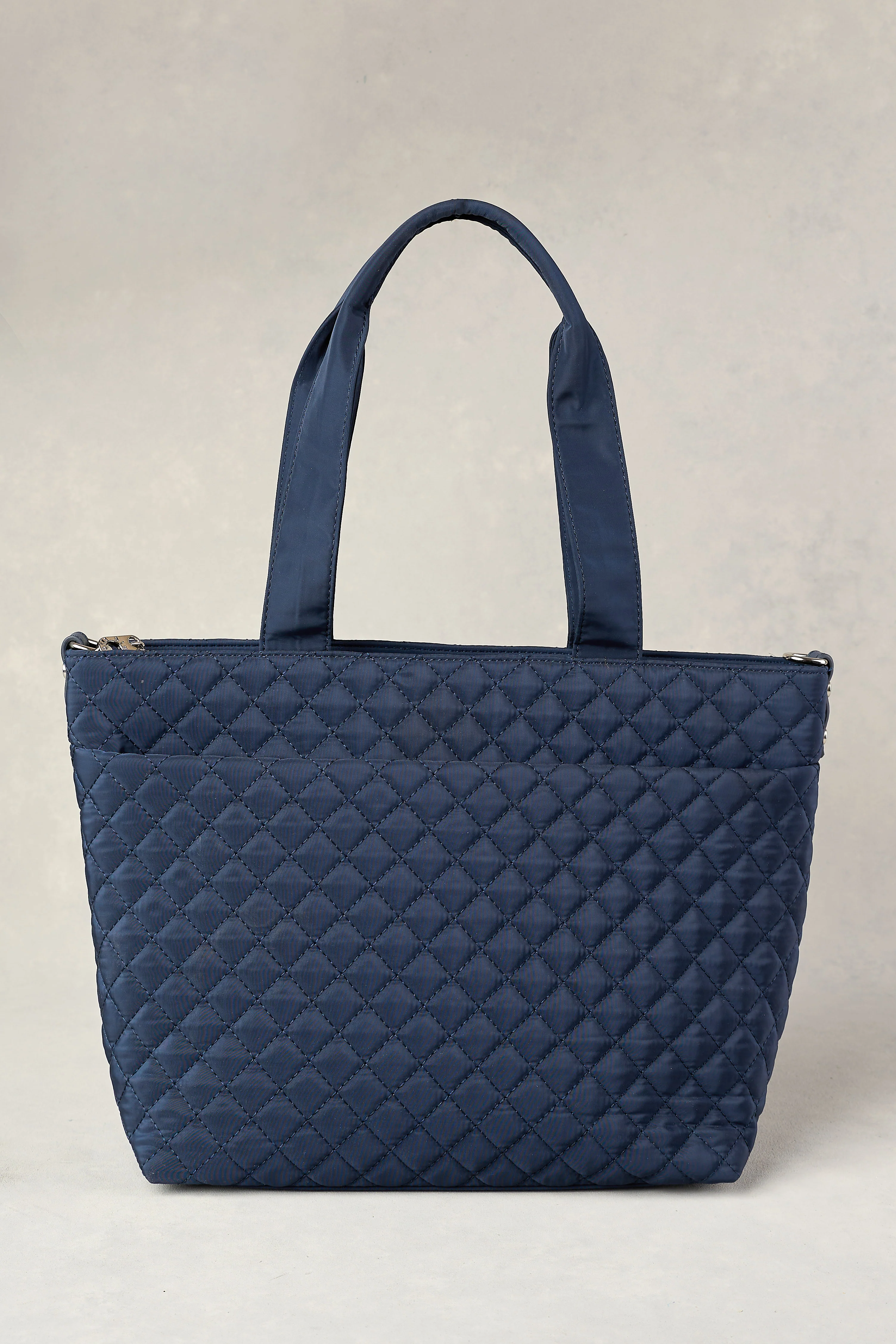 Naomi Quilted Tote - Navy - Skullriy
