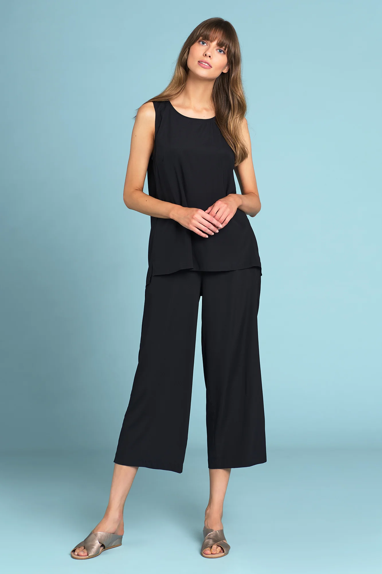 Olivia Newton-John Silk Tunic - Black - Skullriy