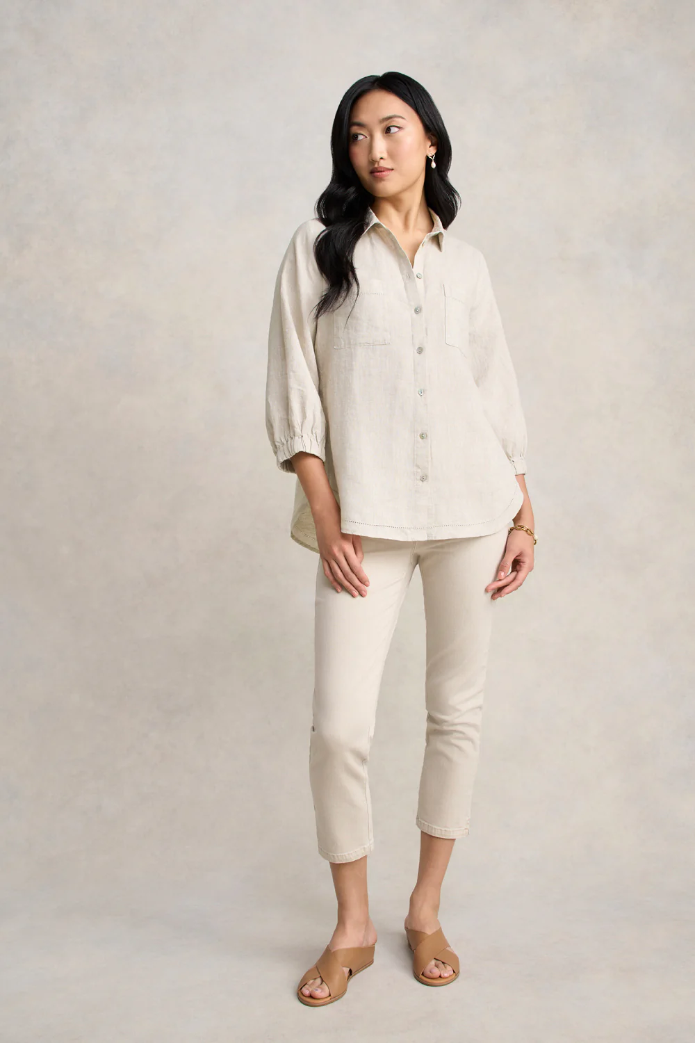 Essential Linen Shirt - Natural Cross Dye - Skullriy