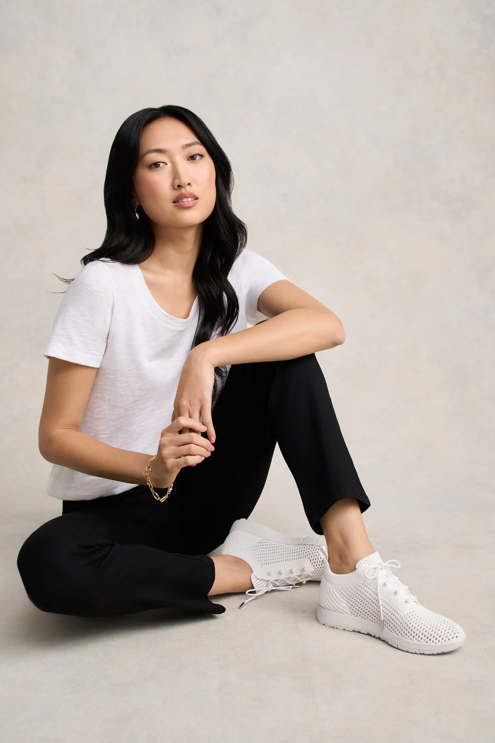 Perla Knit Sneaker - White - Skullriy