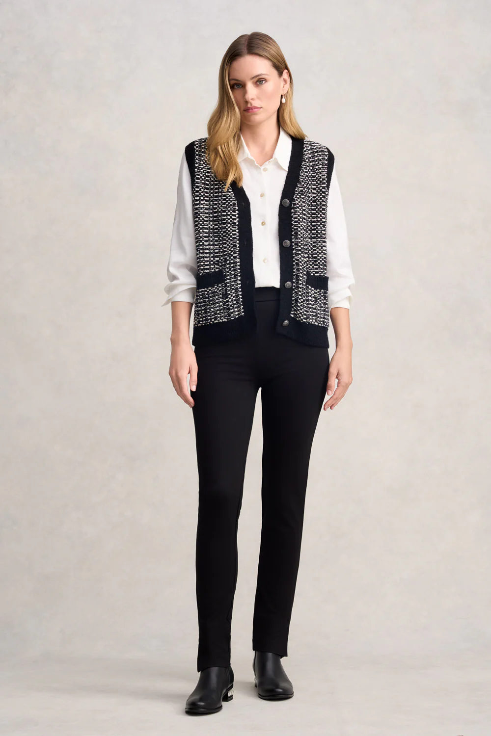 Tape Yarn Vest - Black Multi - Skullriy