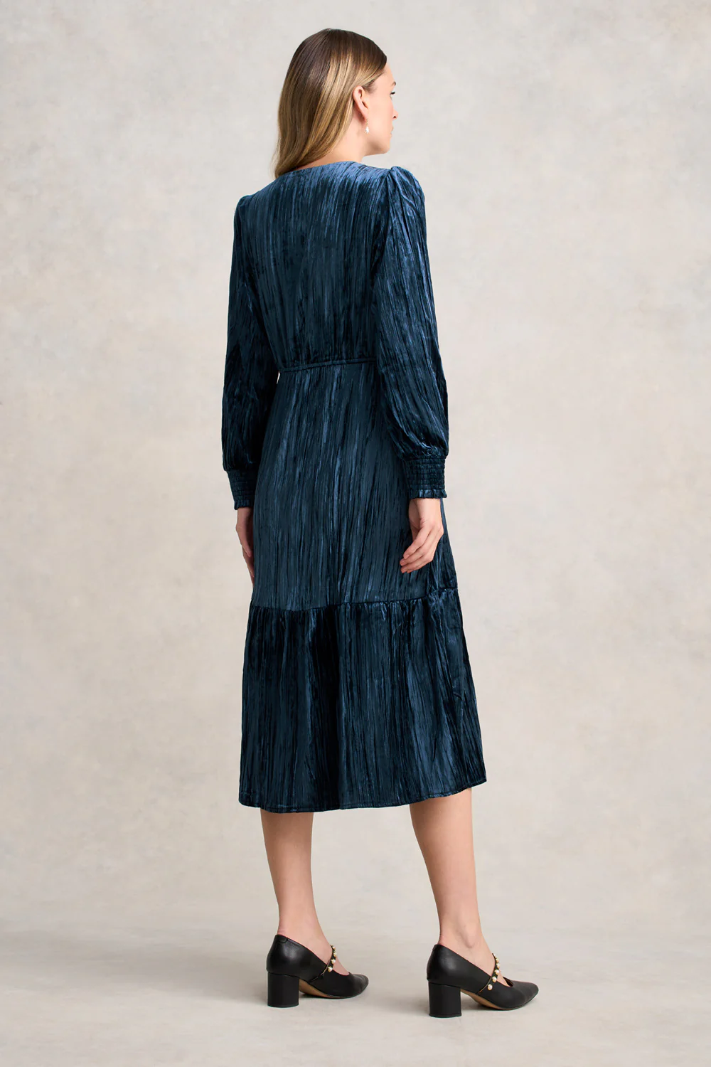 Velvet Tier Dress - Ocean - Skullriy