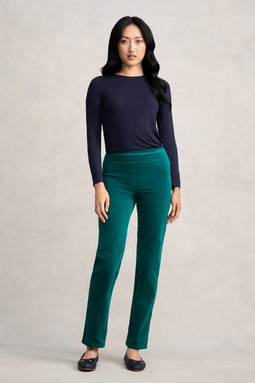 Bengajean   Velvet Straight Leg - Dark Jade - Skullriy