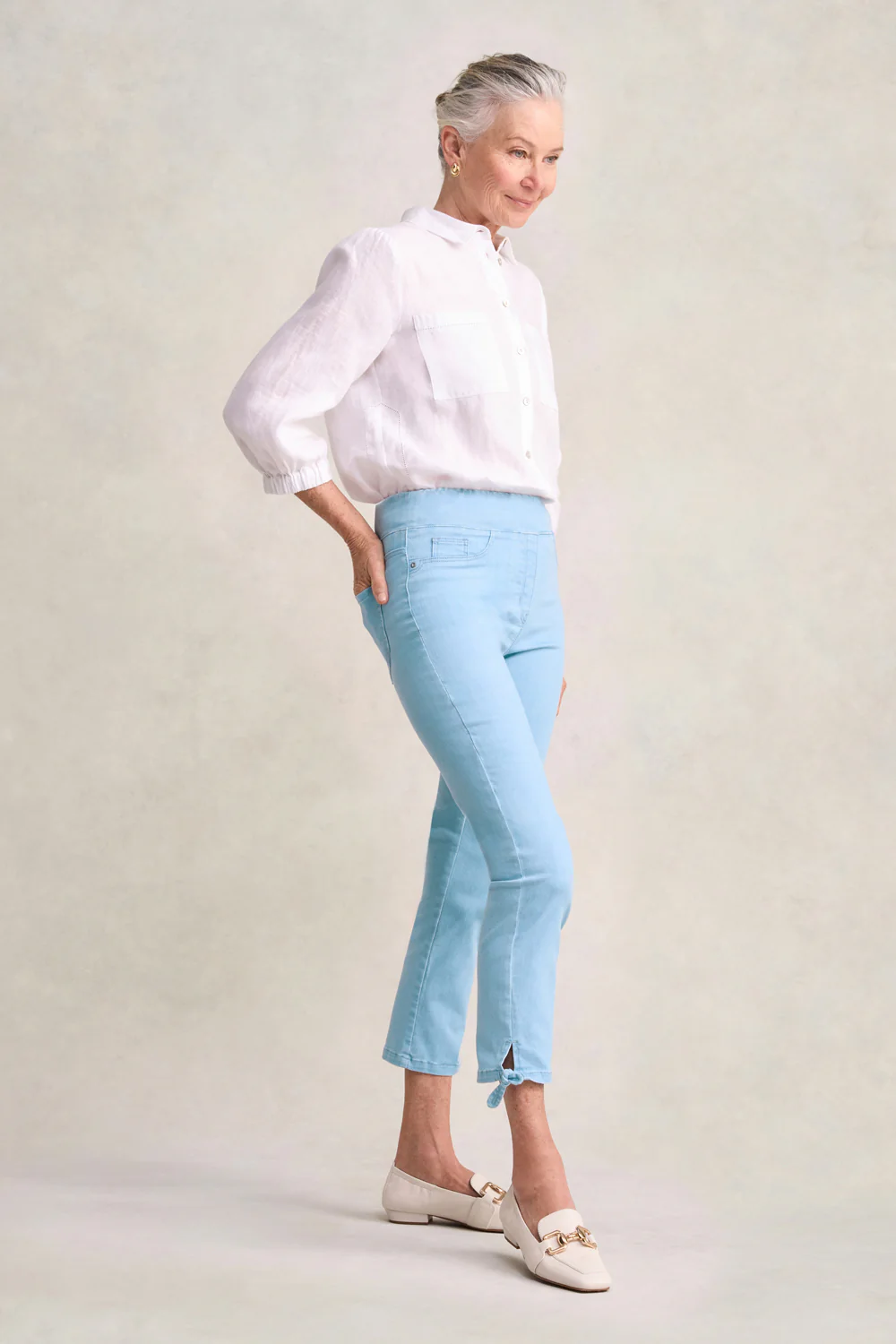 Bengajean  7/8 Tied-Cuff - Dusty Blue - Skullriy