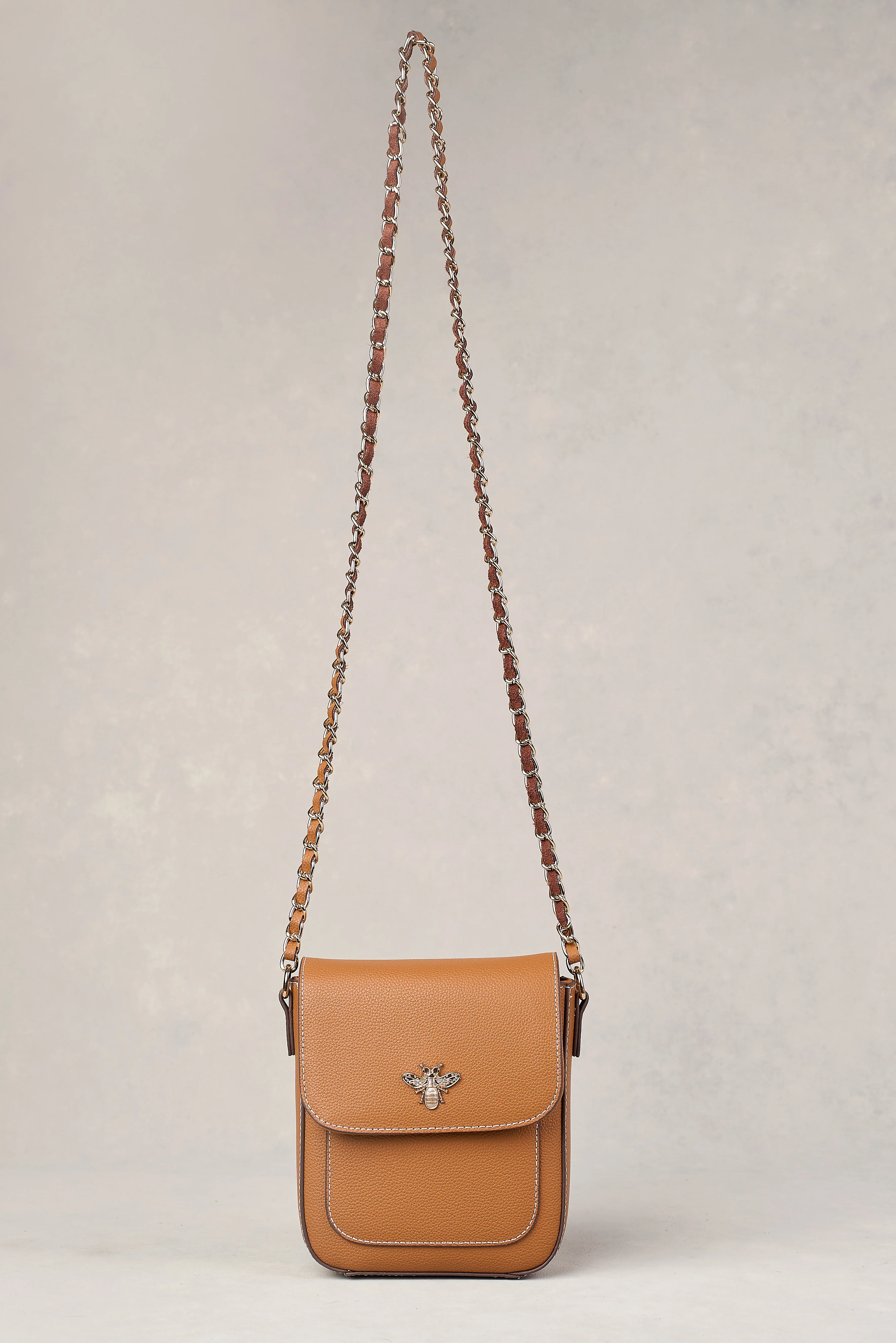 Catriona Leather Crossbody Bag - Tan - Skullriy
