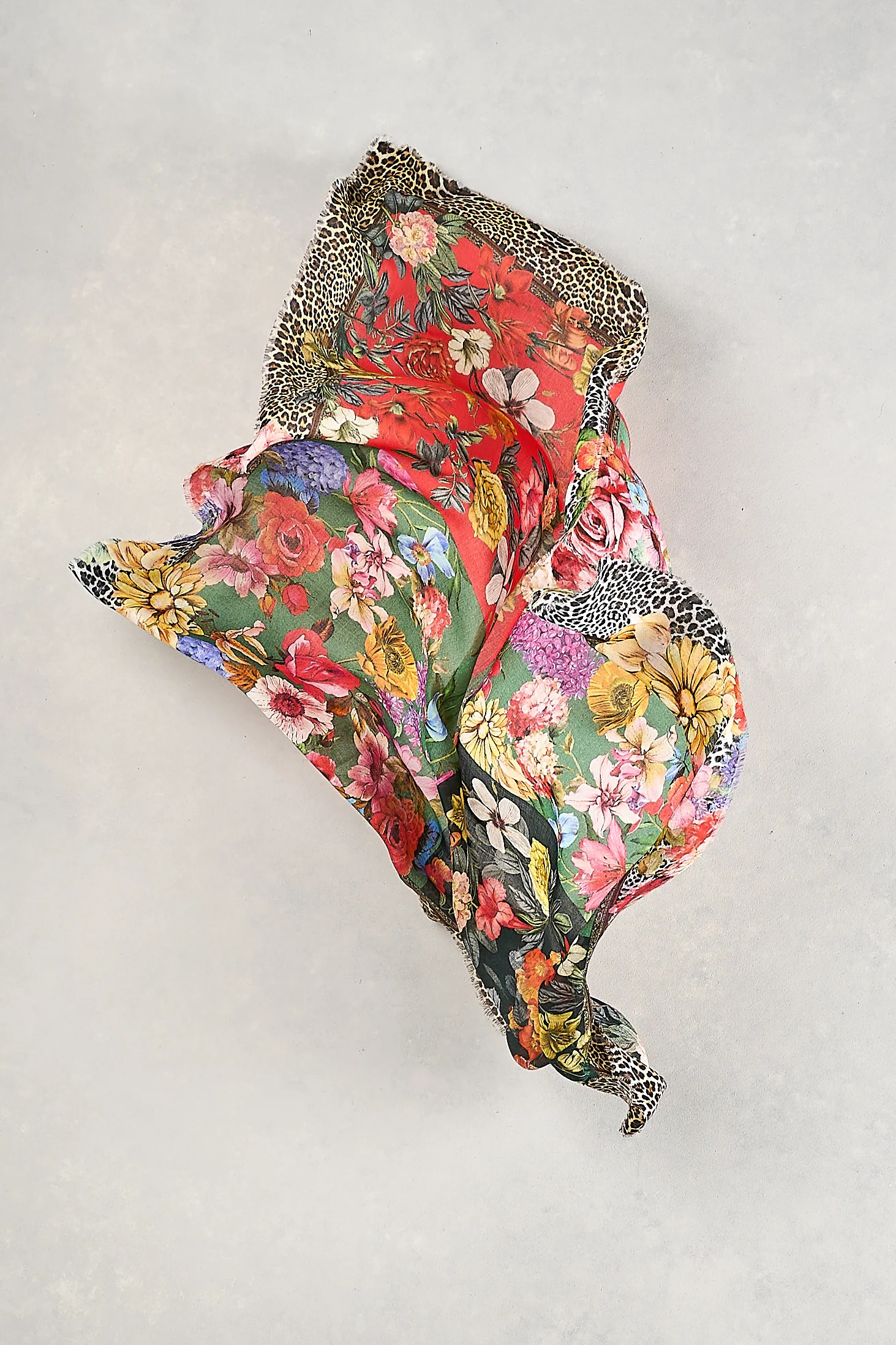 Floral Animal Square Scarf  C Multicolour - Skullriy