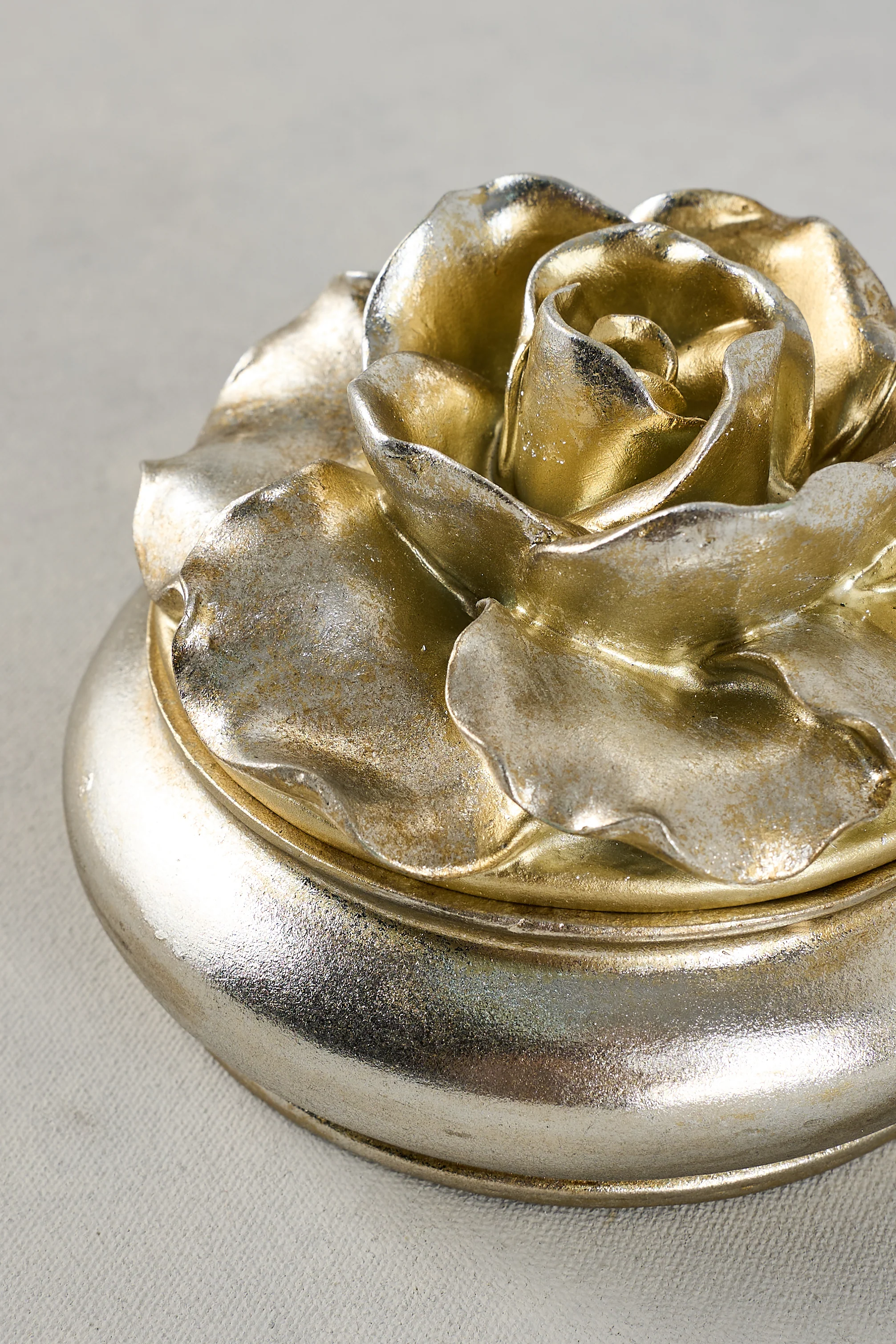 Large Floral Trinket Box  C Silver - Skullriy