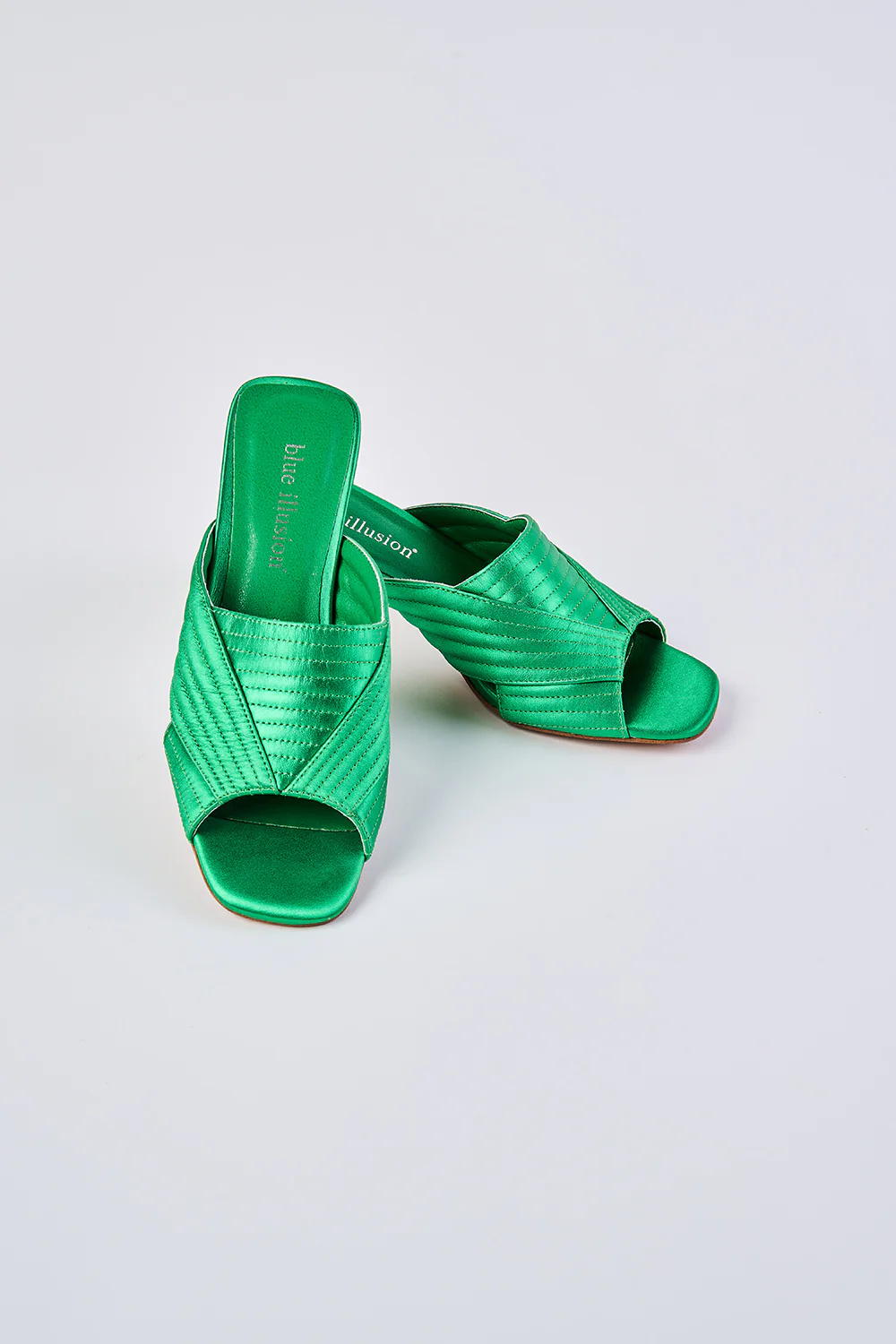 Stella Satin Mule - Vibrant Green - Skullriy