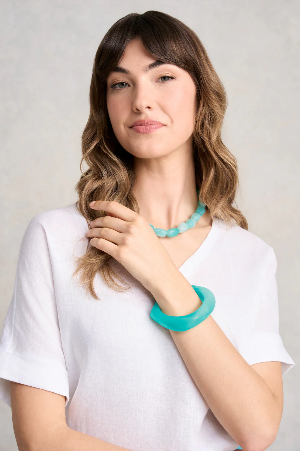 Marble Resin Bangle - Aquamarine - Skullriy