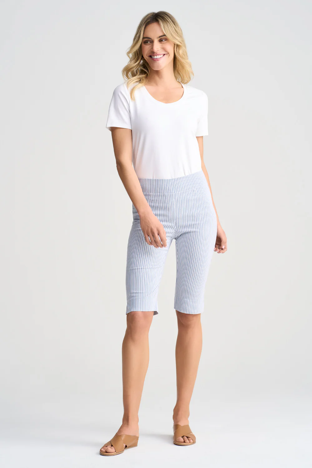 Bengajean  Short Seersucker - Navy & White Stripe - Skullriy