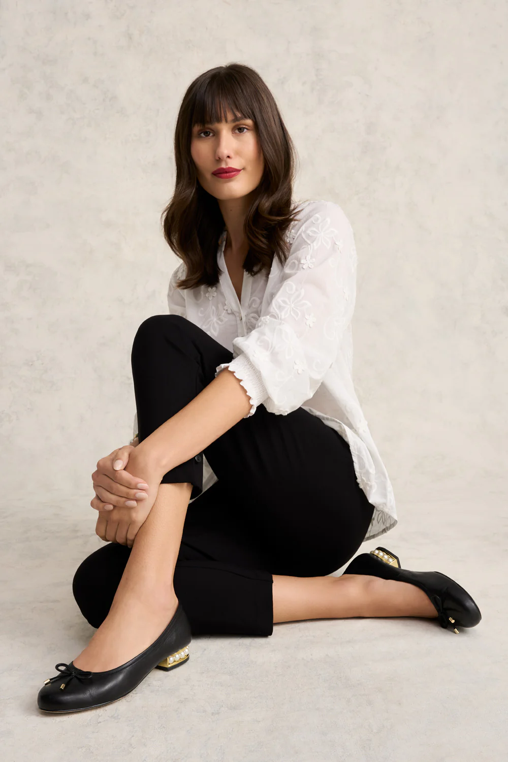 Jolie Pearl Ballet Flat - Black - Skullriy