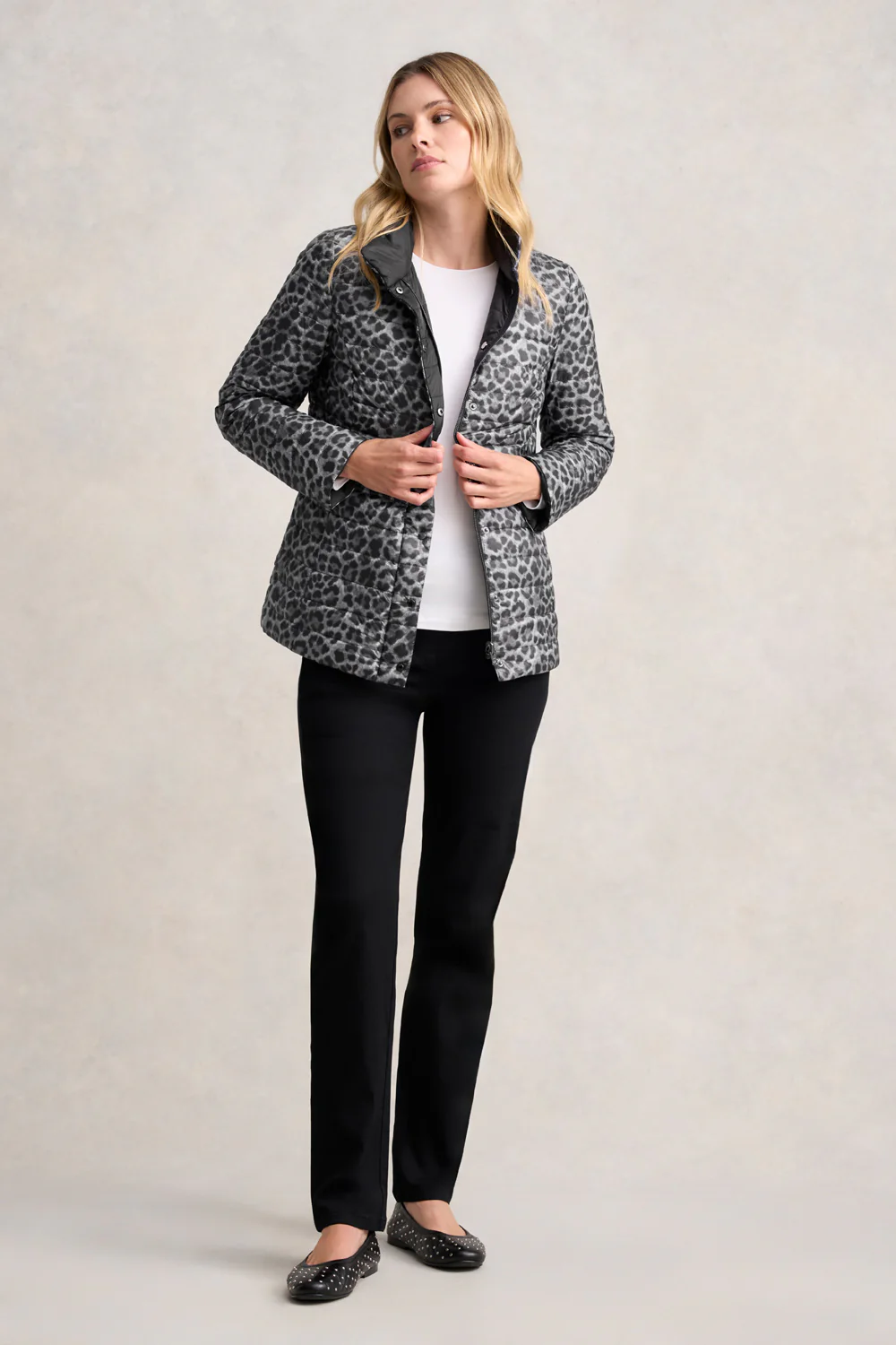 Reversible Puffer Jacket - Black Leopard - Skullriy