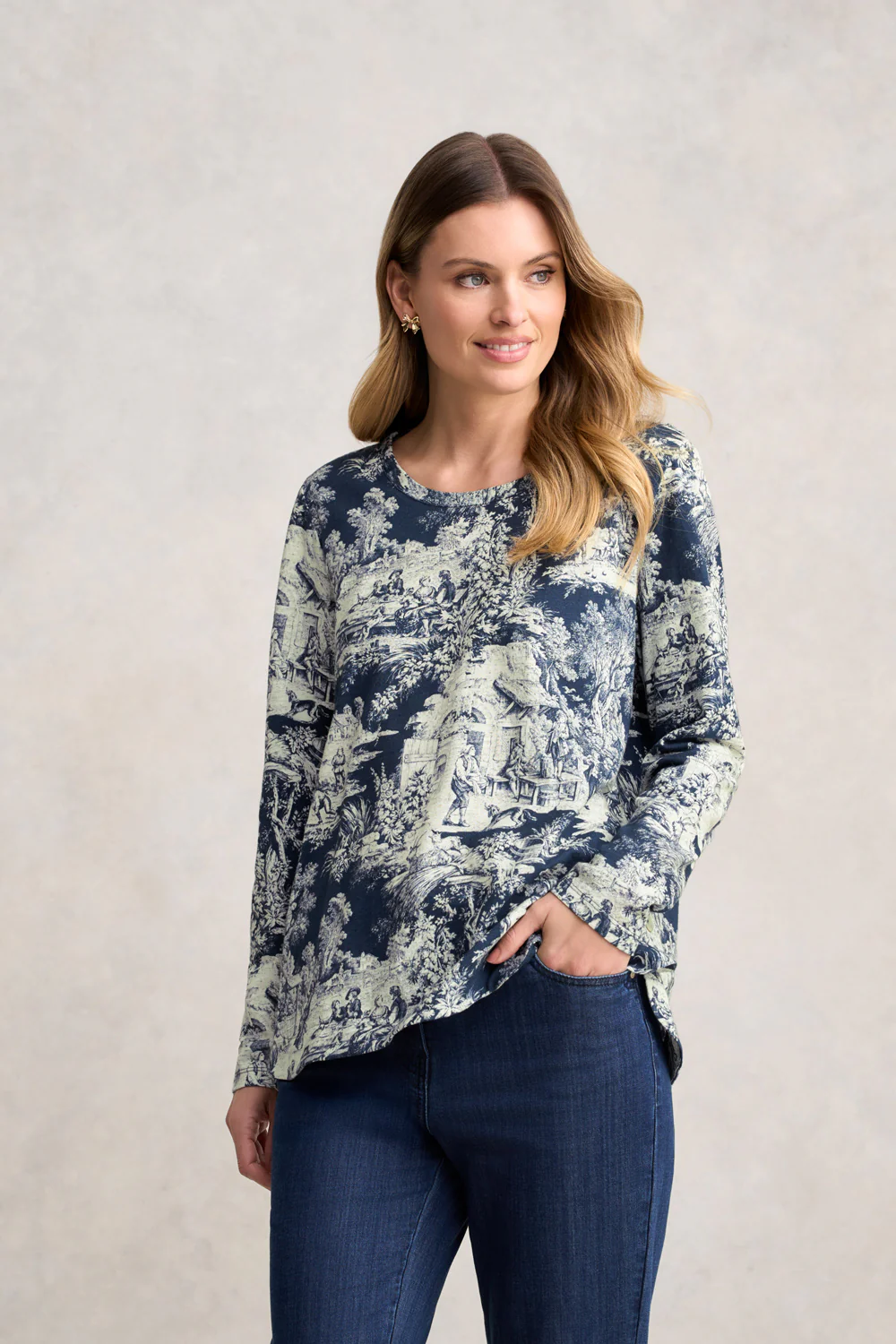 Organic Cotton T-Shirt - Toile de Jouy - Skullriy