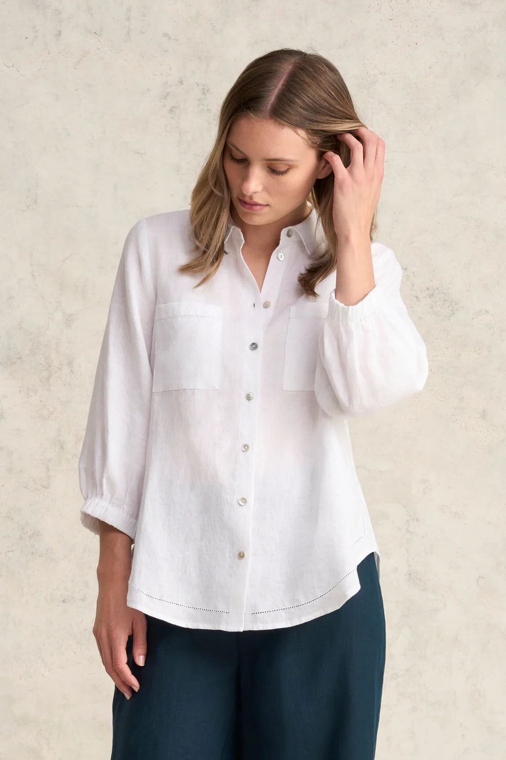 Essential Linen Shirt - White - Skullriy