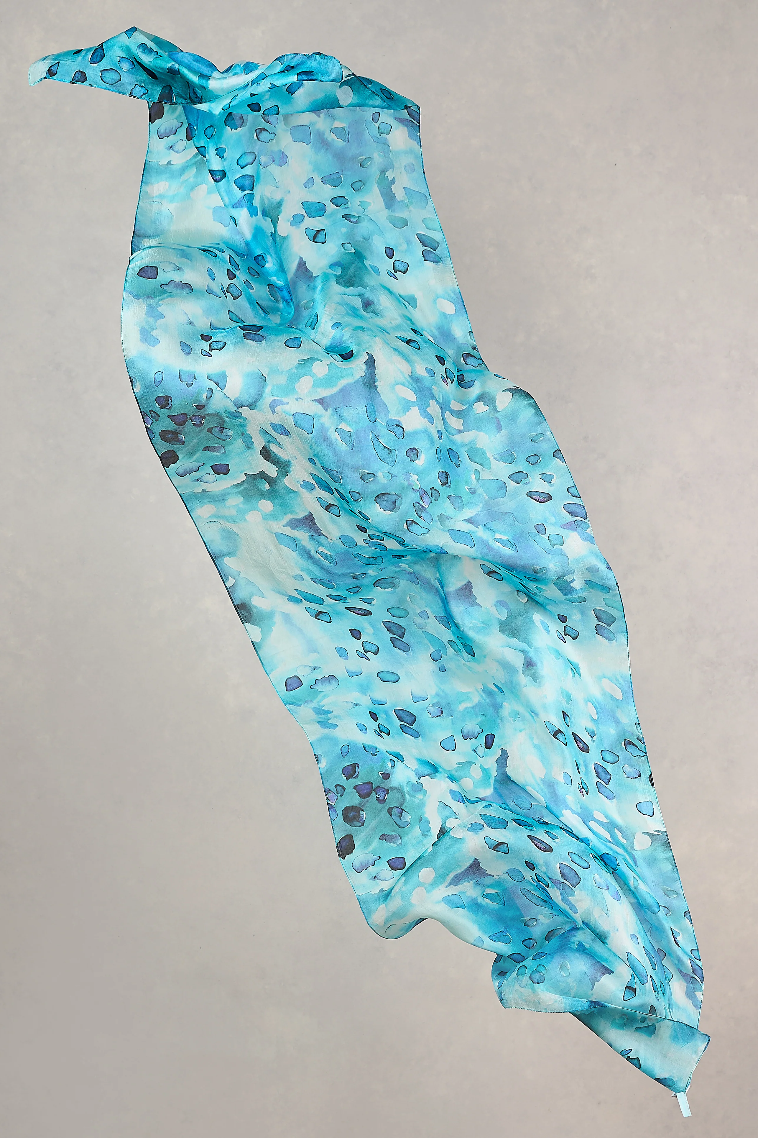 Blue Raindrops Silk Scarf - Skullriy