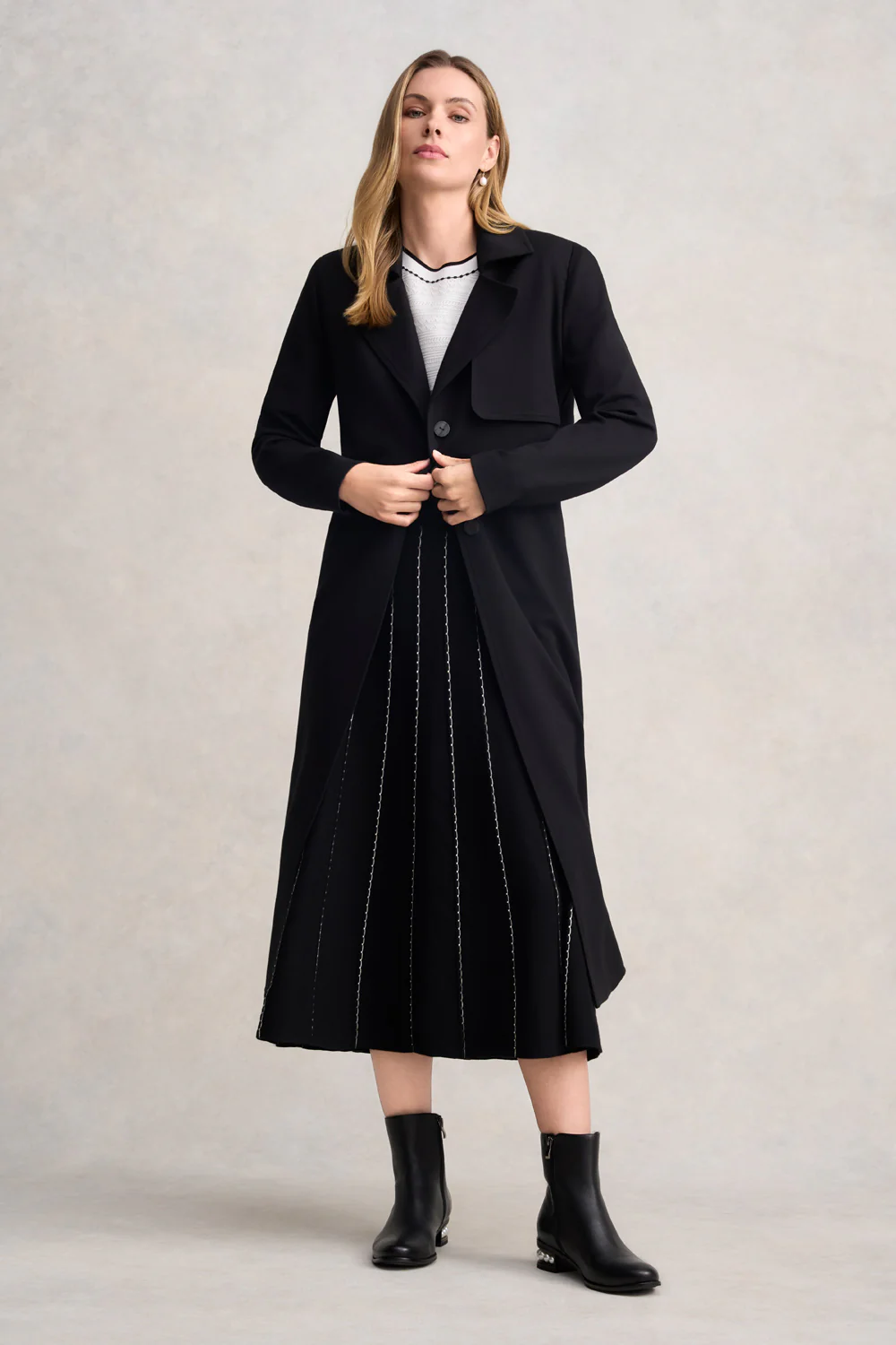 Ponte Trench Coat - Black - Skullriy