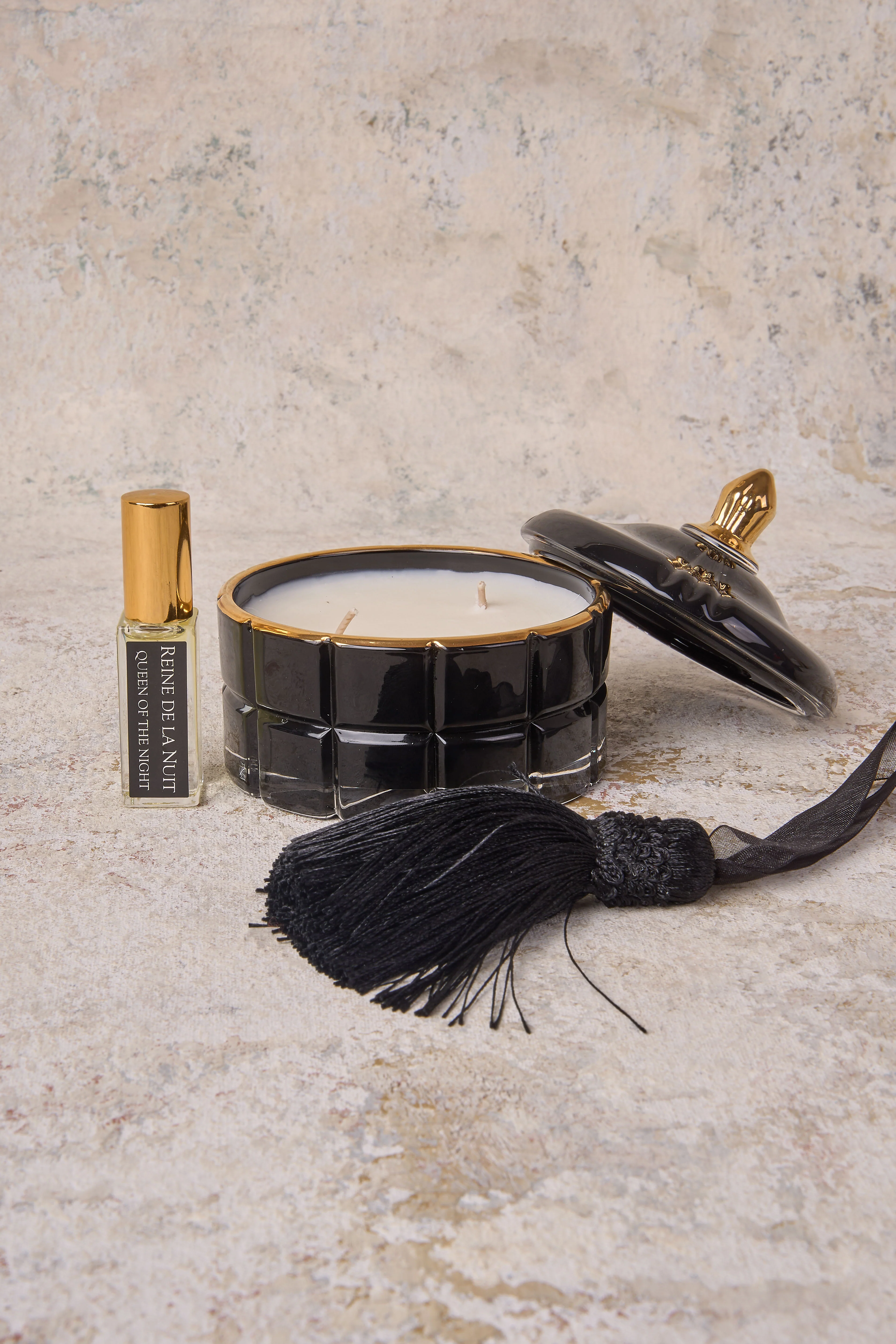 C te Noire Black Art Deco Candle - Skullriy