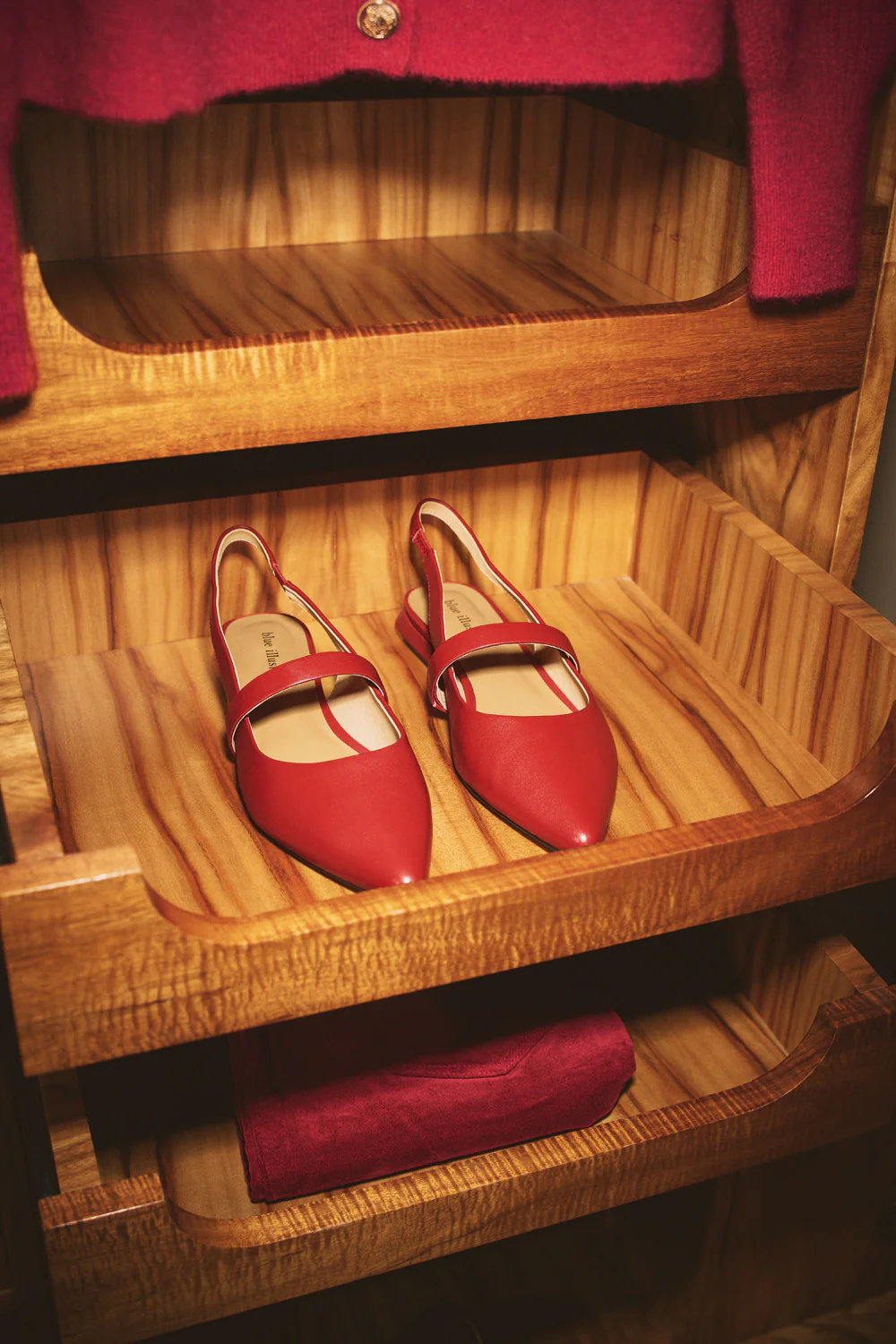 Elisa Pointed Flat - Rouge - Skullriy