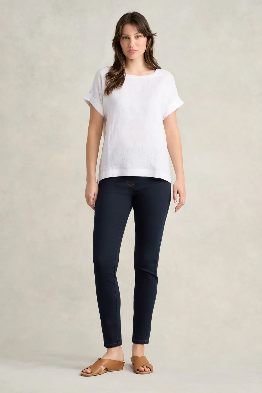 Linen Mix Top - White - Skullriy