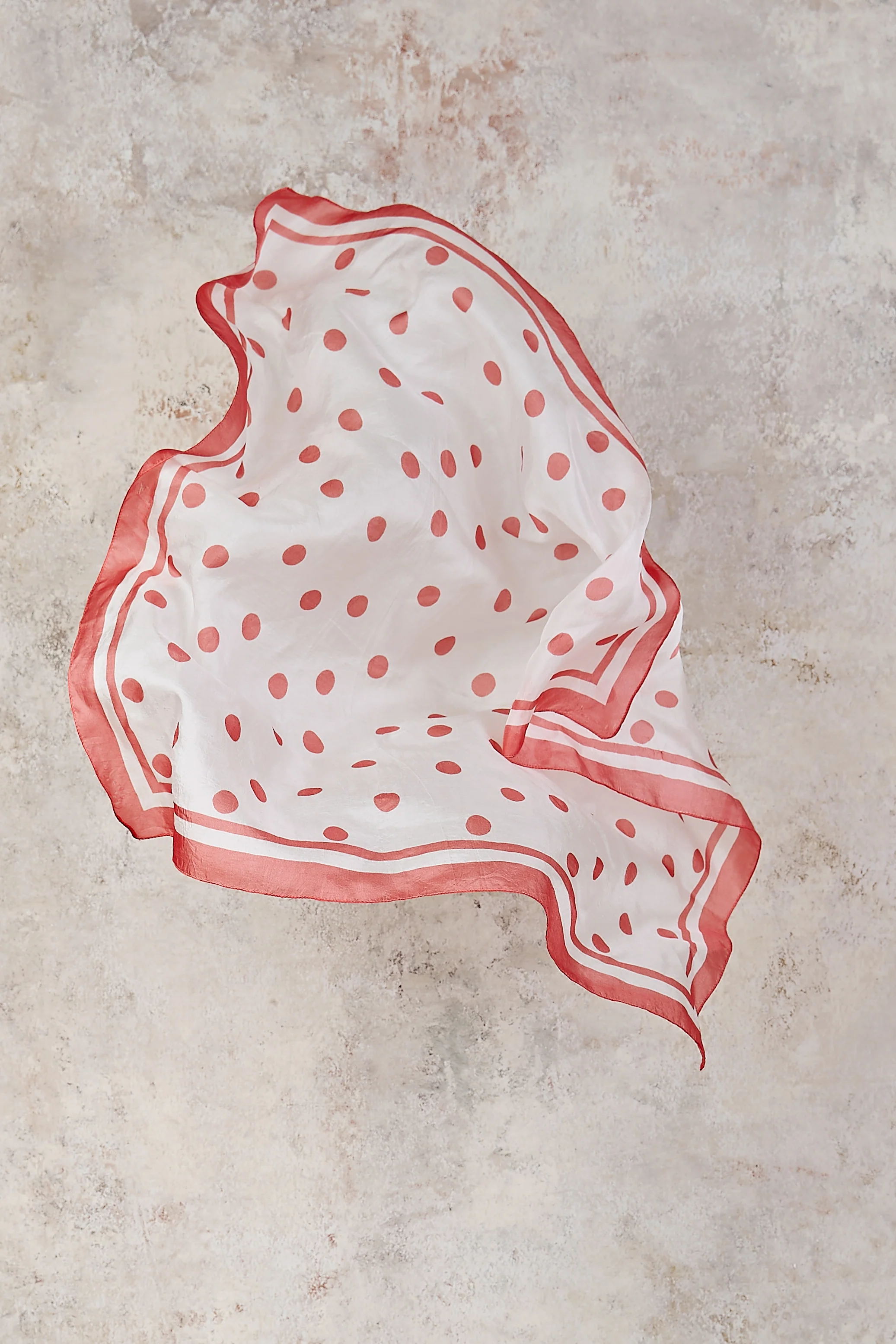 Polka Dot Silk Scarf - Multi - Skullriy