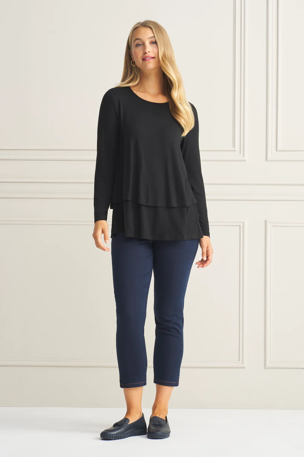 Long Sleeve Layered Tee - Black - Skullriy