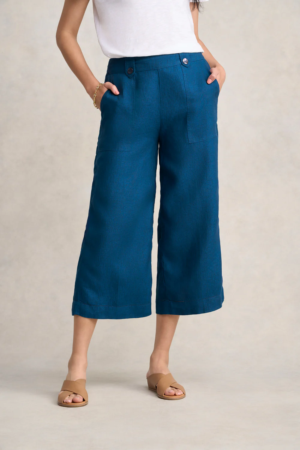 Linen Culotte - Navy Delave - Skullriy