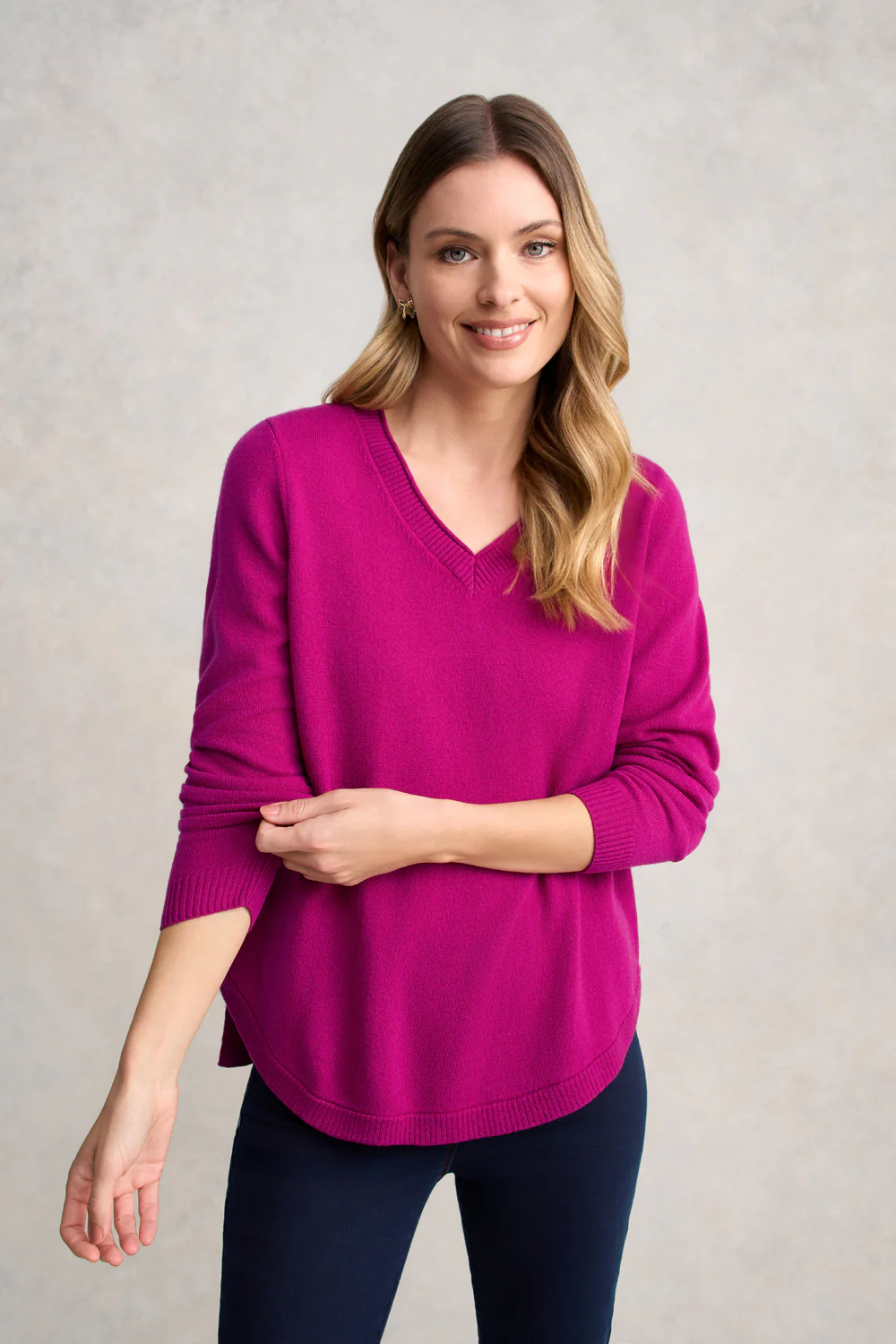 Merino V-Neck Jumper - Jewel - Skullriy
